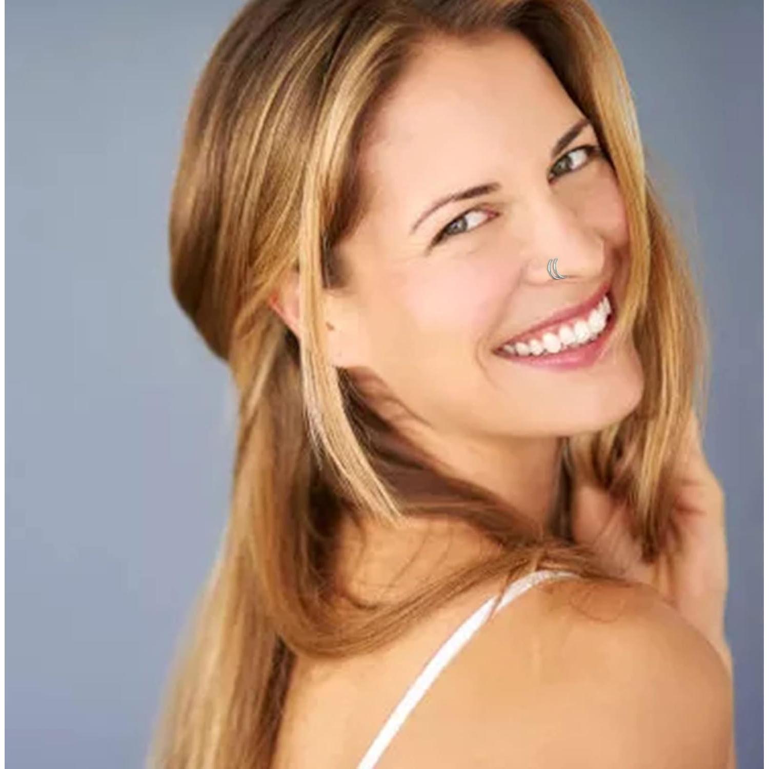 Aro Nasal Doble Espiral Acero Inoxidable 18g Unisex