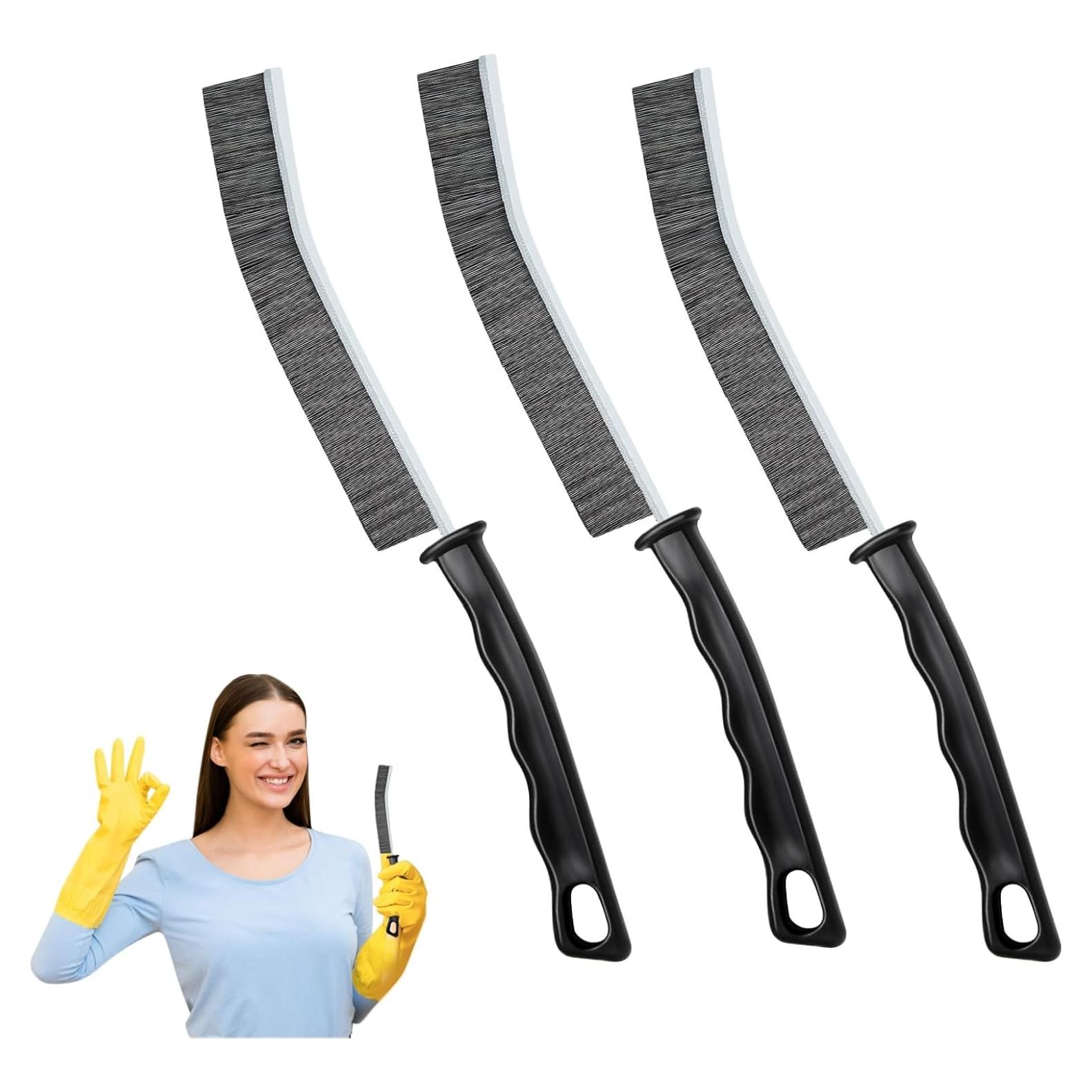 Cepillo de Limpieza de Ranuras FUIART - 3 Piezas, Cerdas Duras