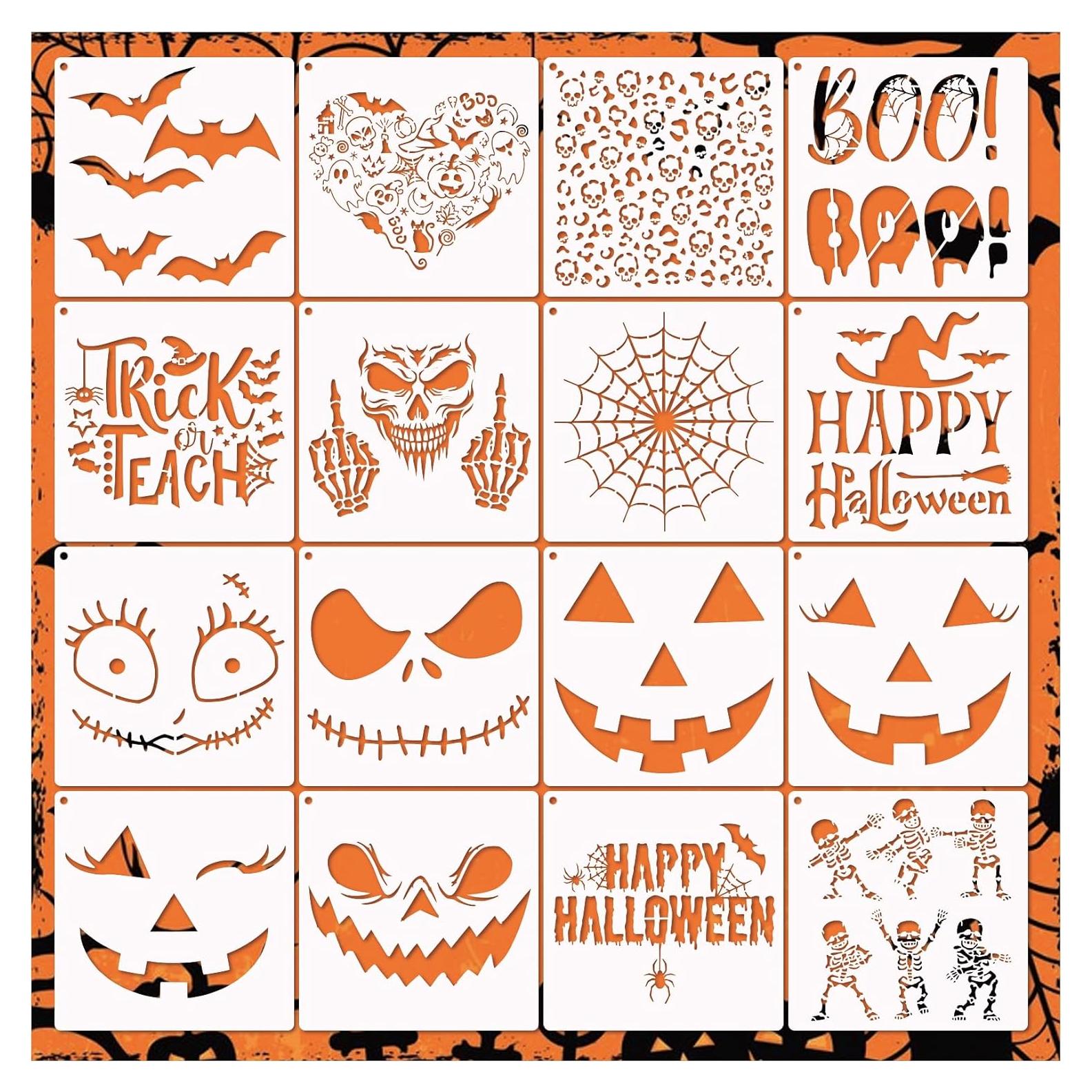 Plantillas de Halloween Reutilizables YHSLMH 16 Piezas 20.3cm
