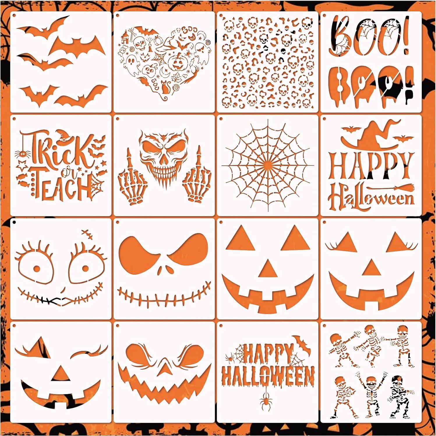 Plantillas de Halloween Reutilizables YHSLMH 16 Piezas 20.3cm