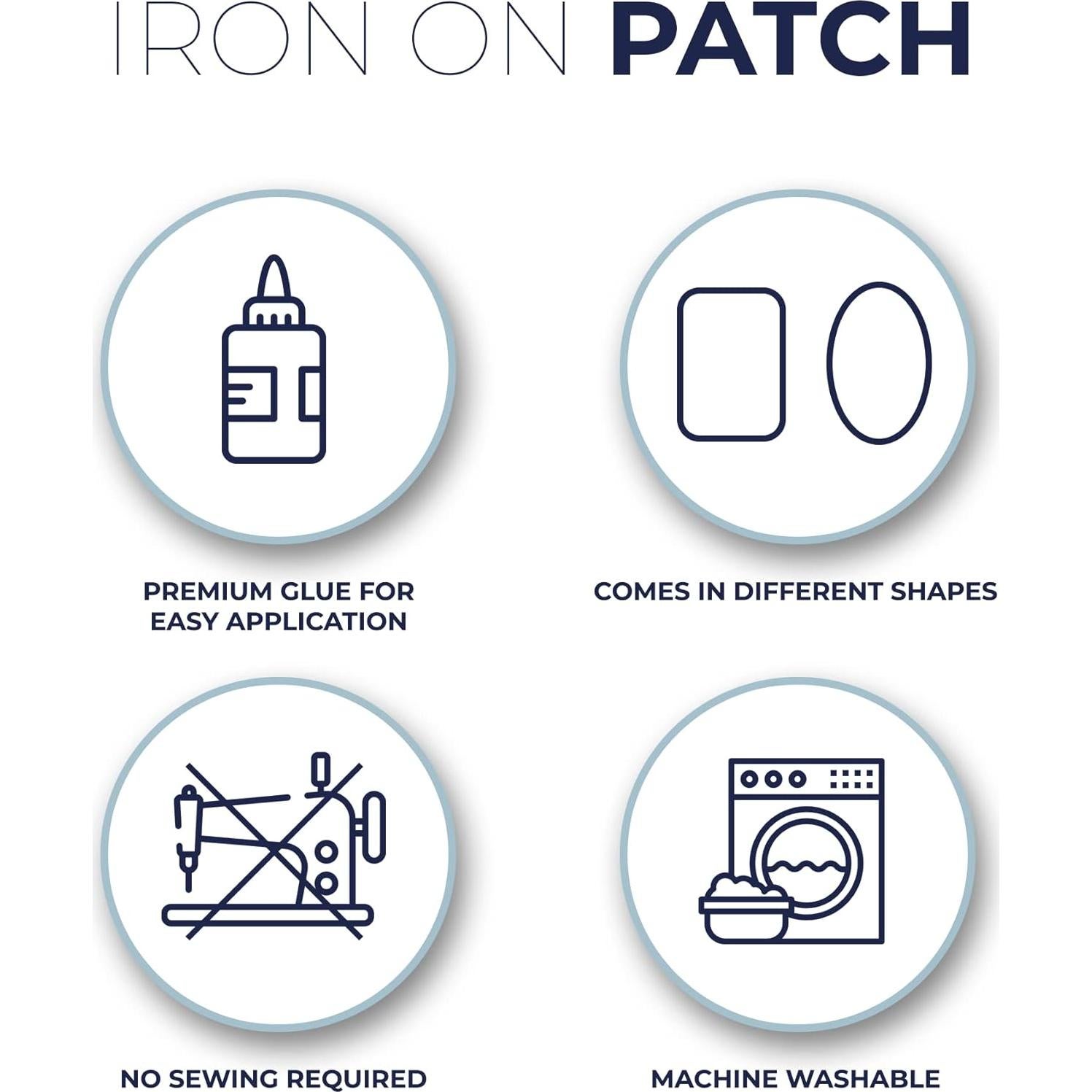 Parches de Planchar Johnson & Smith - 14 Parches Adhesivos de Tela