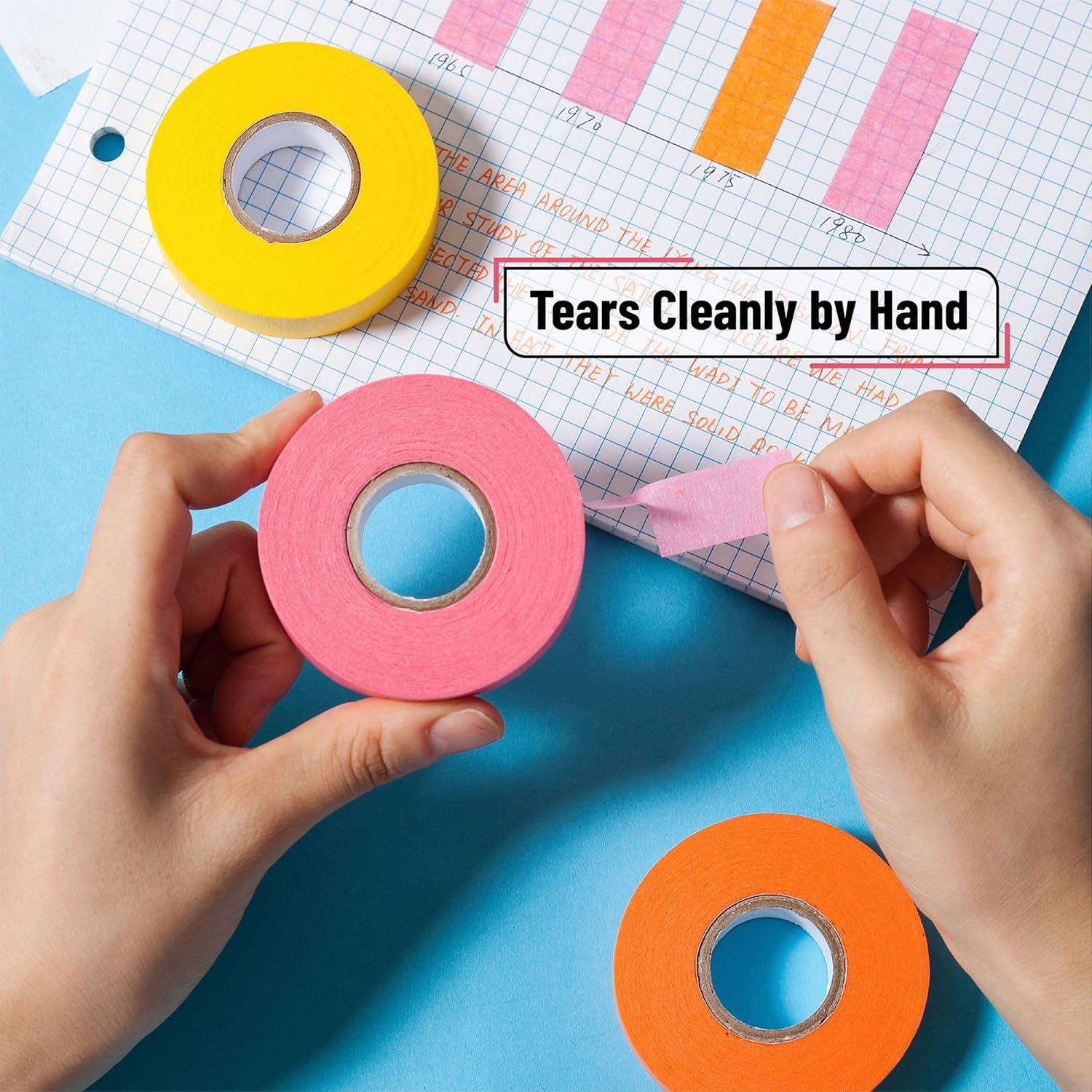 Cinta de Enmascarar de Colores Mr. Pen - Paquete de 6, 13.72 m