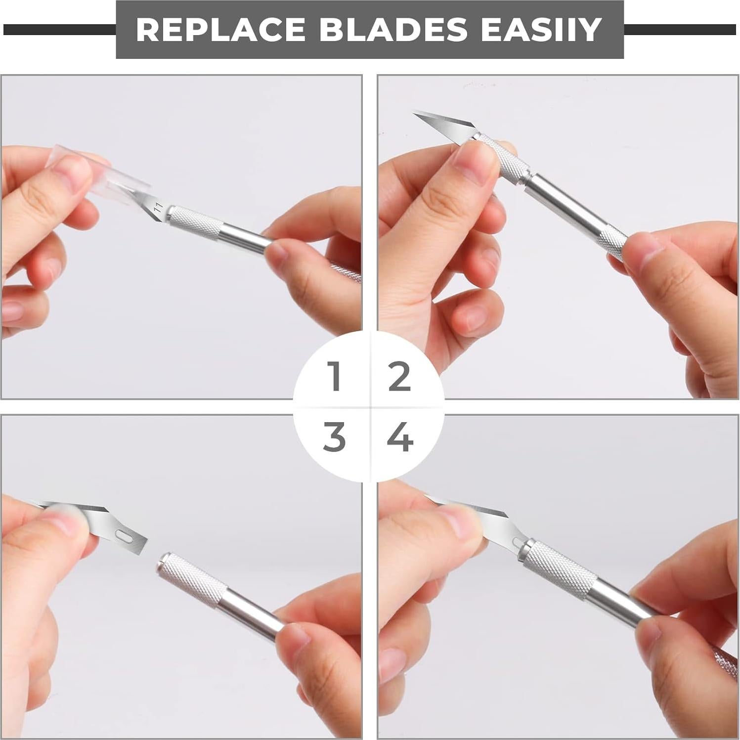 Kit de Cuchillos de Manualidades DIYSELF con 20 Cuchillas y Tapete A5