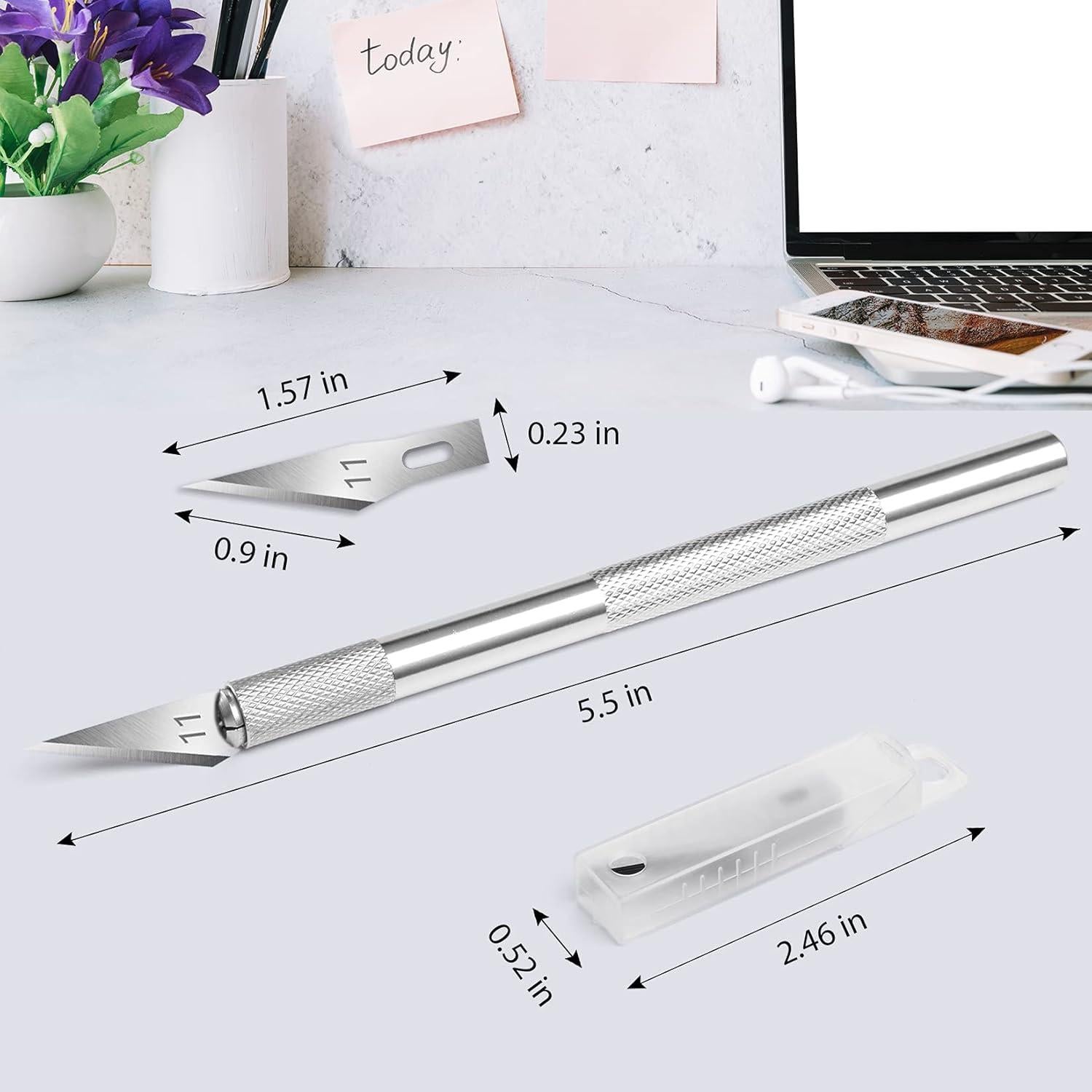 Kit de Cuchillos de Manualidades DIYSELF con 20 Cuchillas y Tapete A5