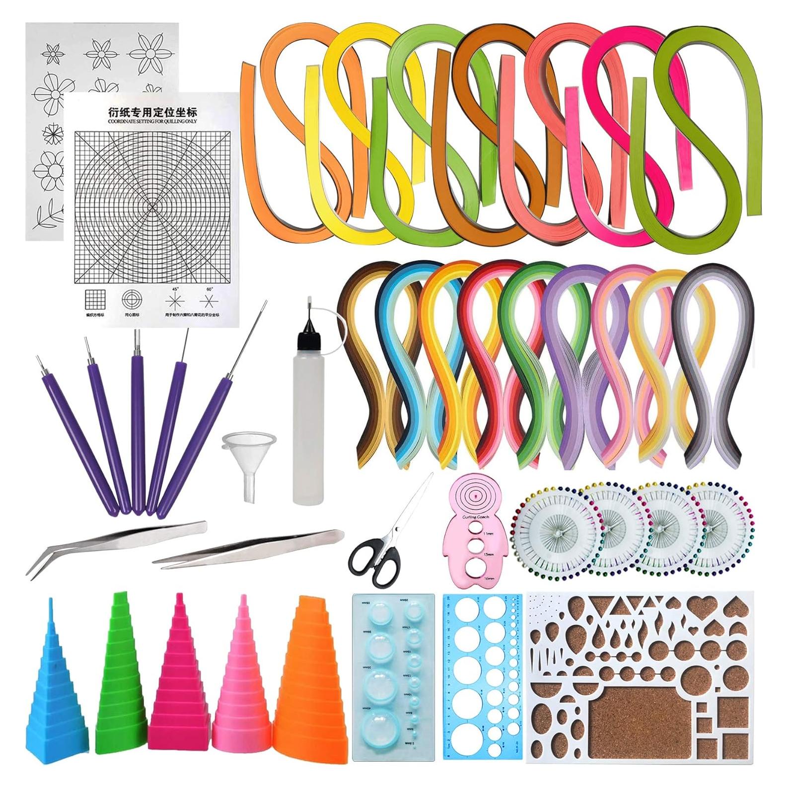 Kit de Quilling de Papel Woohome 33 PCS con 1600 Tiras