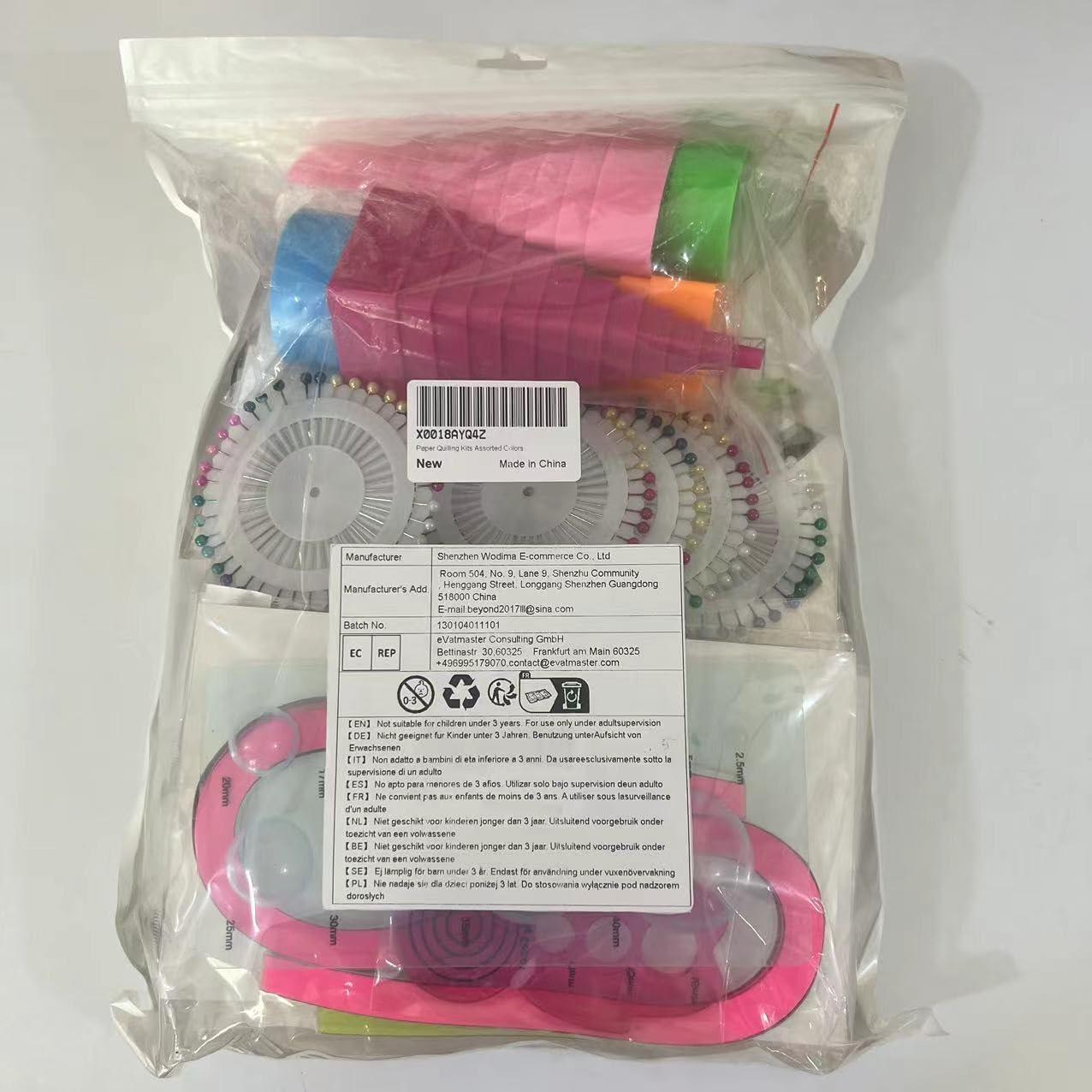 Kit de Quilling de Papel Woohome 33 PCS con 1600 Tiras