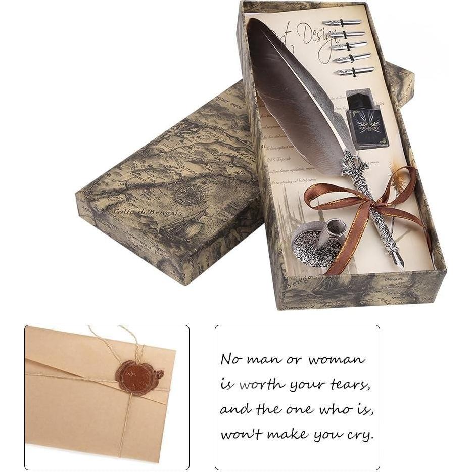 Juego de Plumas de Caligrafía GracesDawn con Tinta Negra