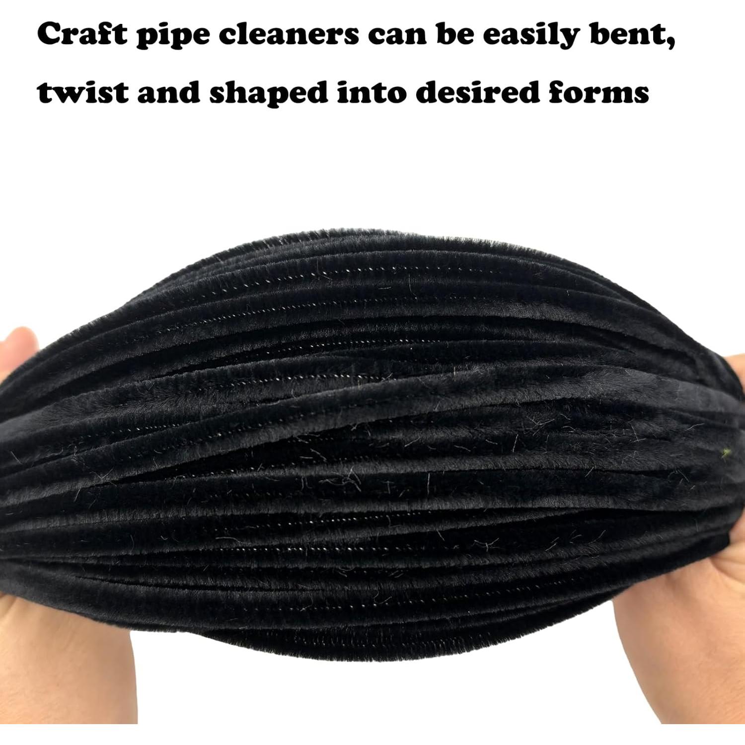 100 Limpiapipas Negros Apedoixy 30cm x 6mm para Manualidades