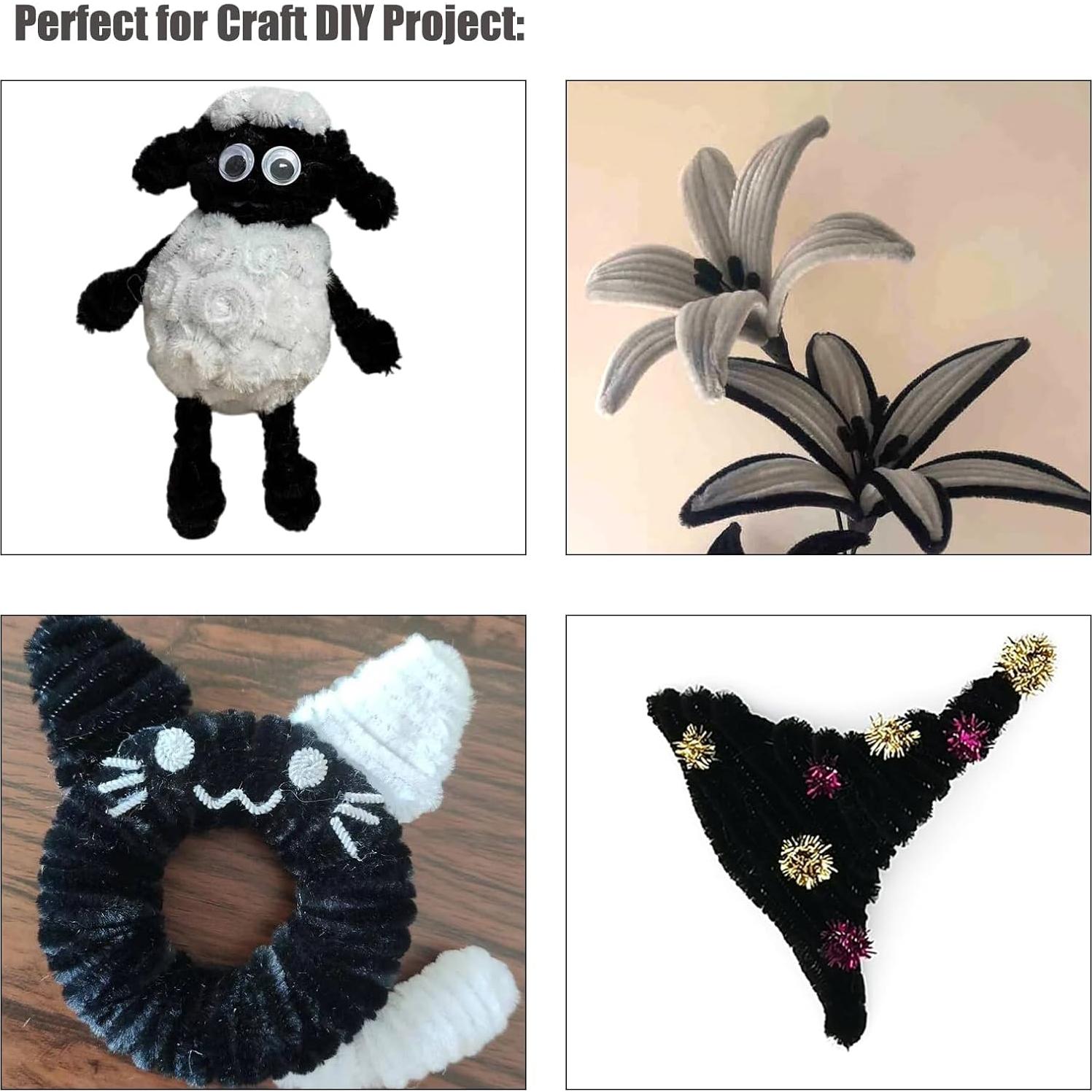 100 Limpiapipas Negros Apedoixy 30cm x 6mm para Manualidades