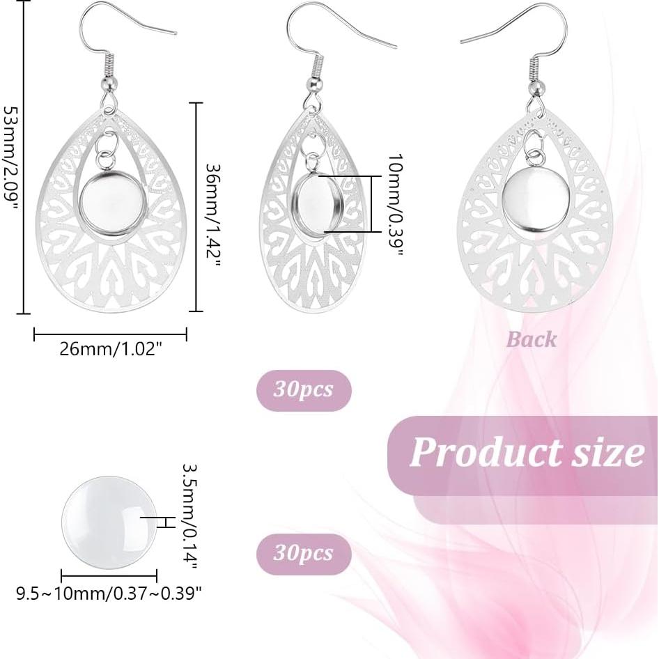 Kit de Fabricación de Pendientes Colgantes UNICRAFTALE 30 Sets