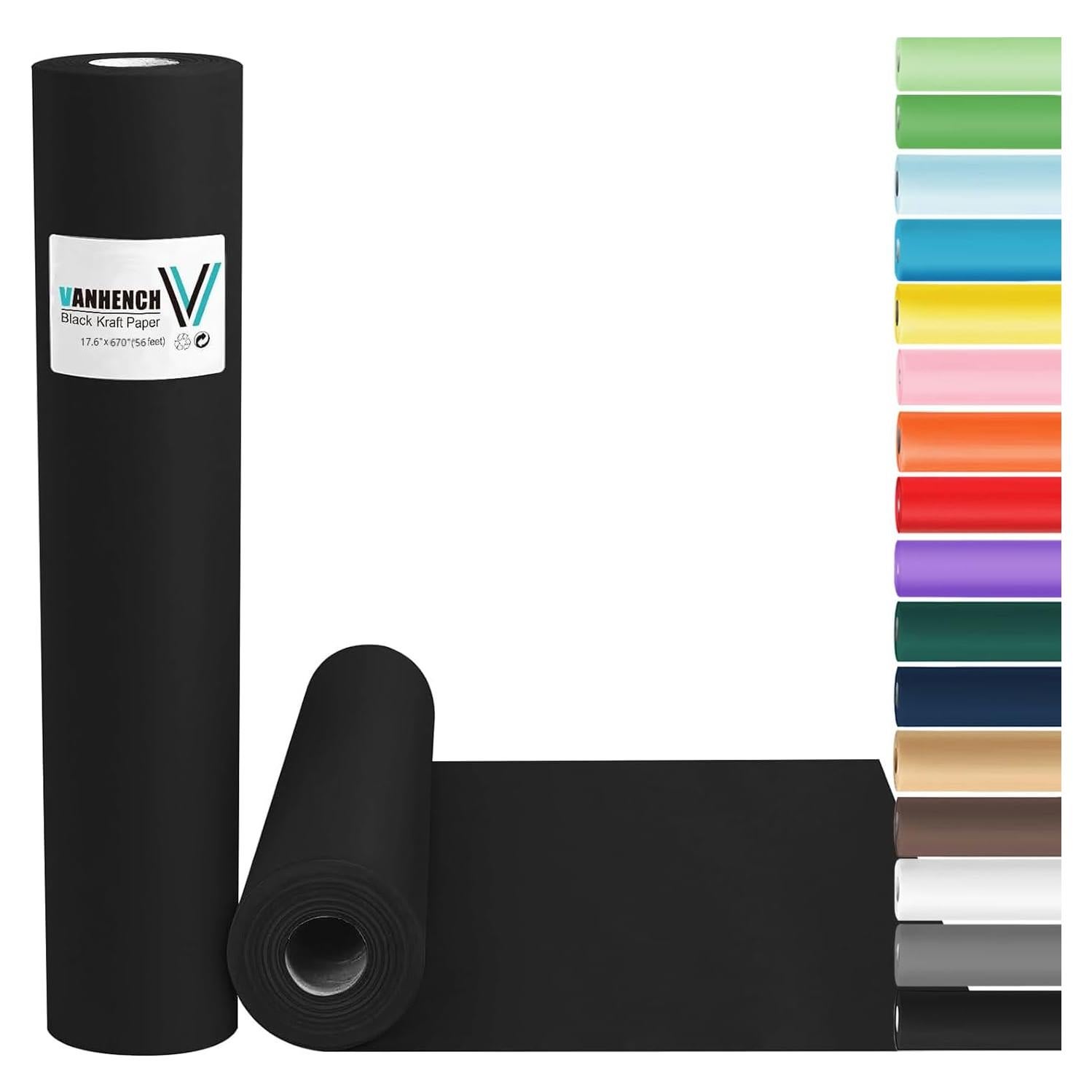 Papel de Kraft Negro Vanhench 44.7x170.2 cm 80GSM