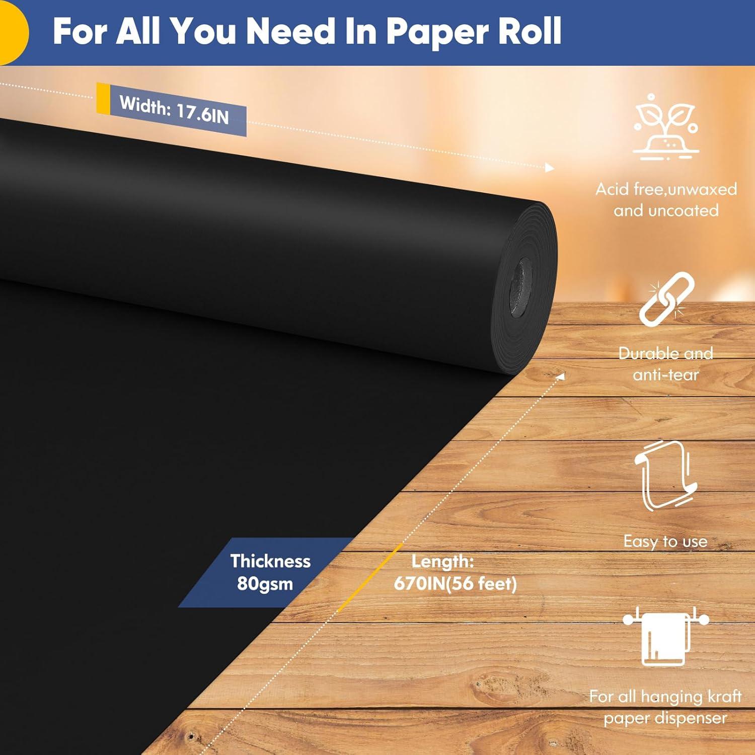 Papel de Kraft Negro Vanhench 44.7x170.2 cm 80GSM
