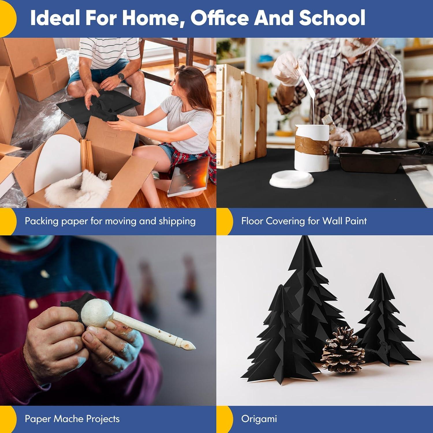 Papel de Kraft Negro Vanhench 44.7x170.2 cm 80GSM