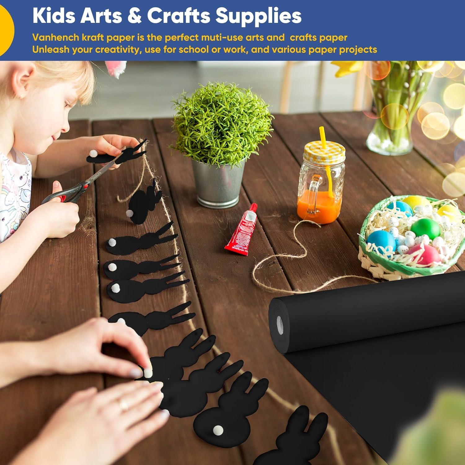 Papel de Kraft Negro Vanhench 44.7x170.2 cm 80GSM