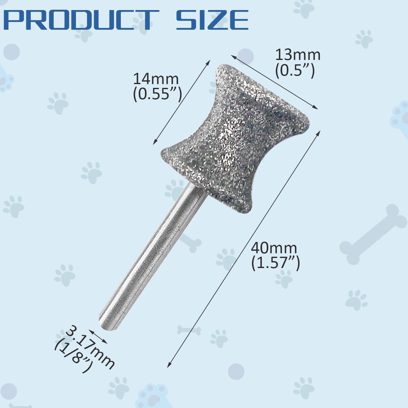 Puntas de Amoladora de Uñas Diamante Posinda 2PCS 3.17mm