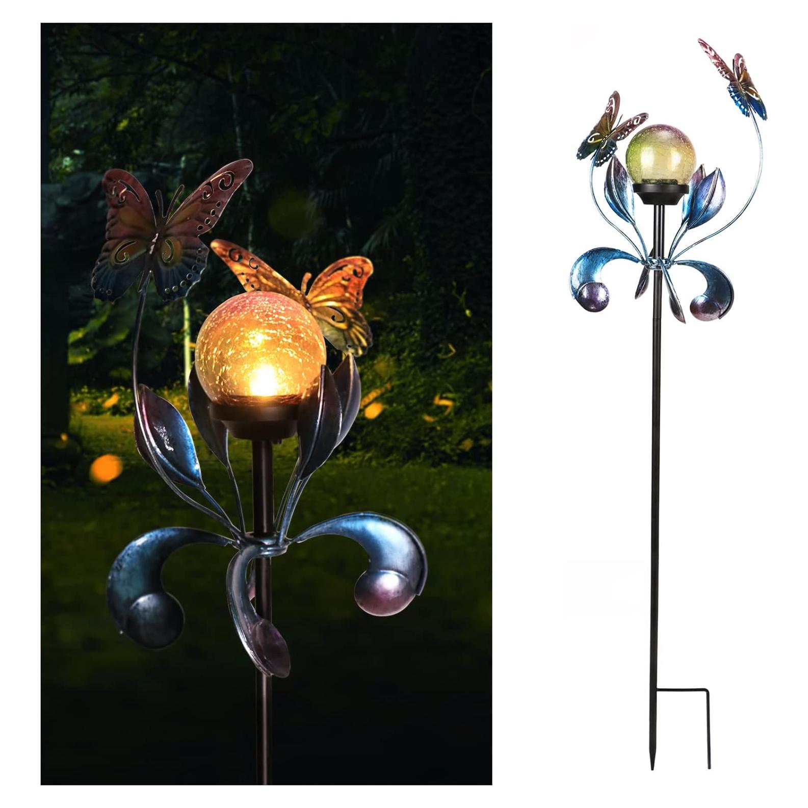 Luces Solares de Jardín VCUTEKA Mariposa Craquelado 89.9cm