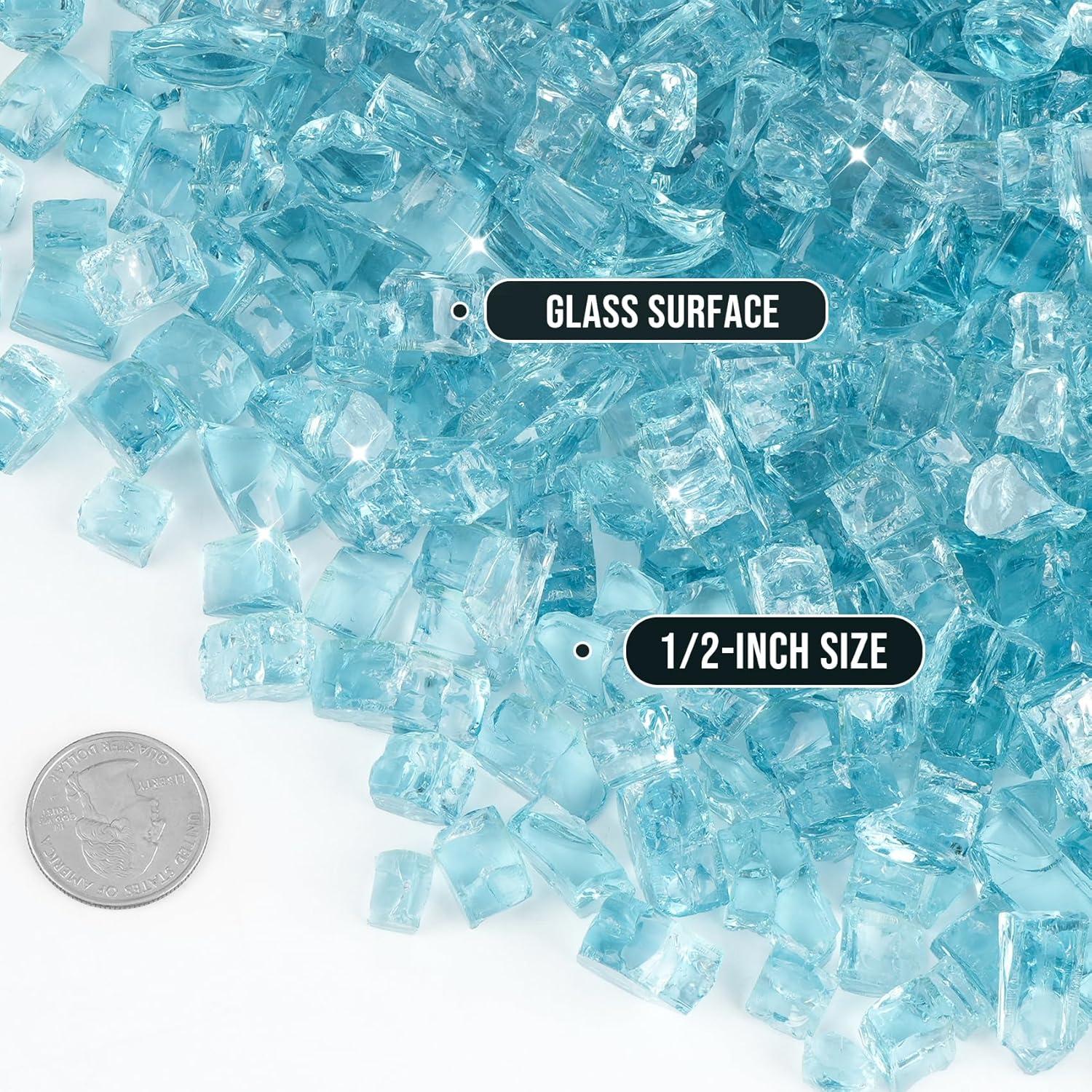 Vidrio de Fuego Skyflame 4.59 kg Azul Aqua Brillante 1.27 cm