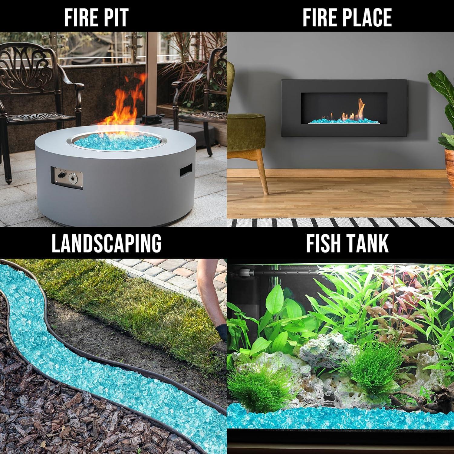 Vidrio de Fuego Skyflame 4.59 kg Azul Aqua Brillante 1.27 cm