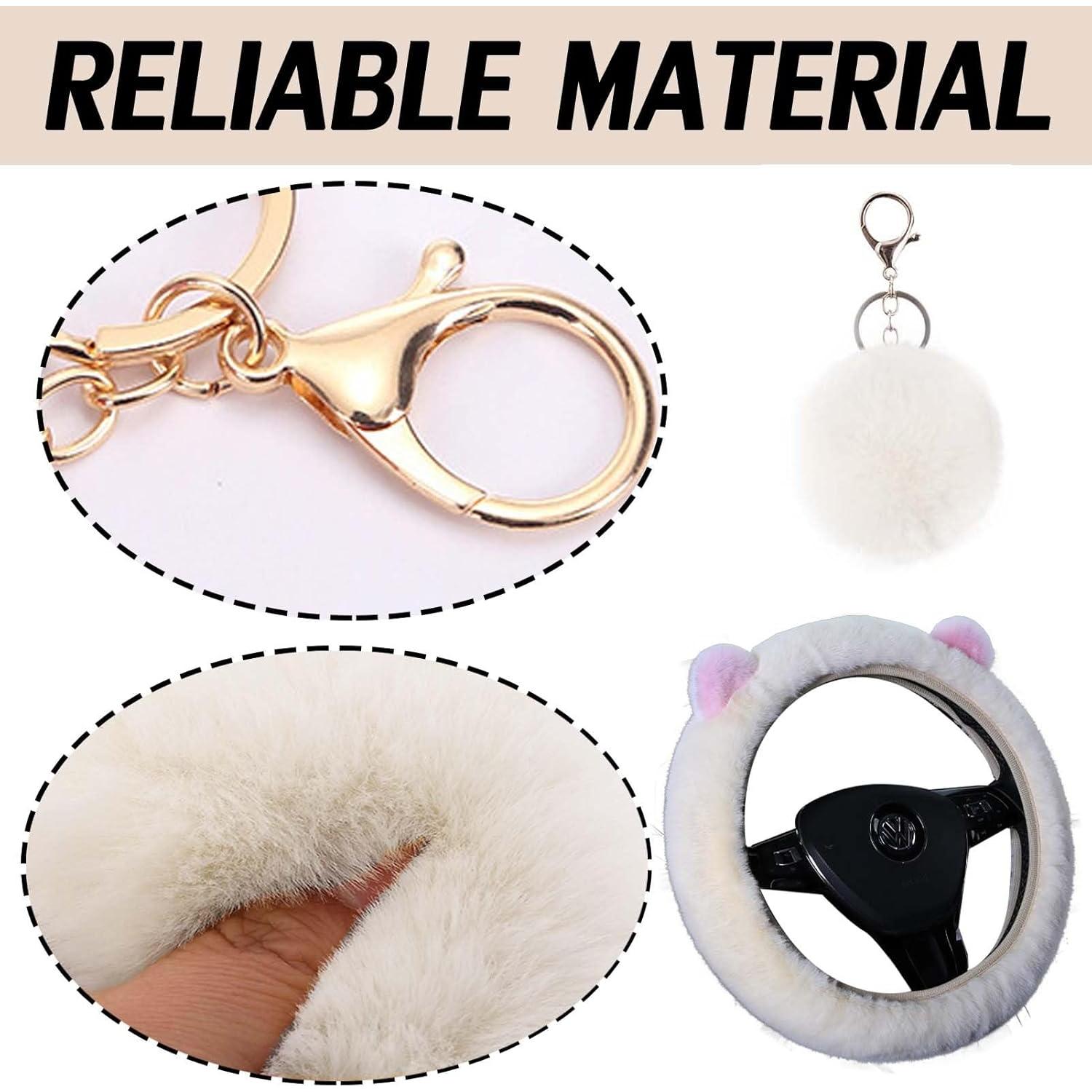 Cubierta de Volante Esponjosa LXPKKIG 38 cm Beige Accesorios Auto