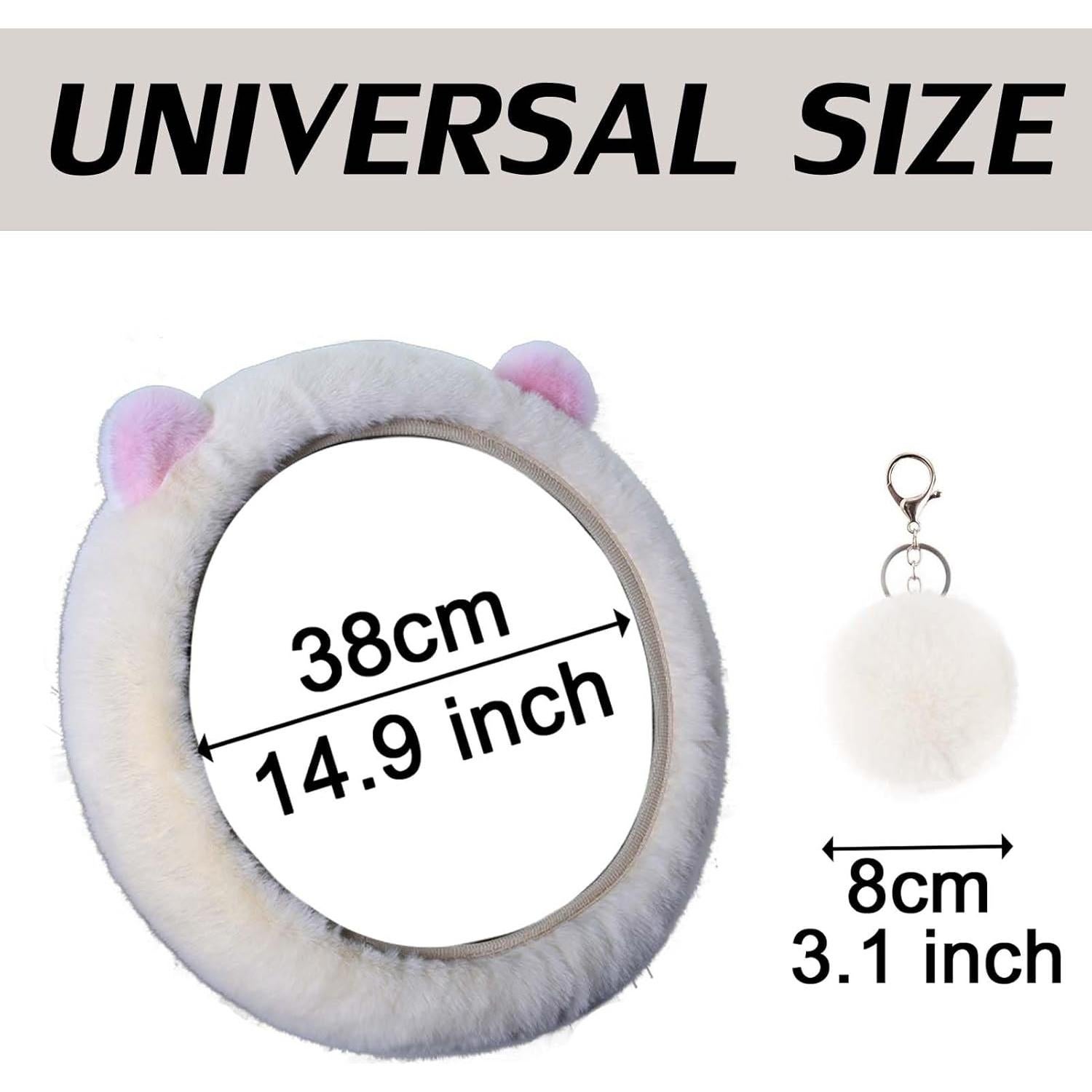 Cubierta de Volante Esponjosa LXPKKIG 38 cm Beige Accesorios Auto