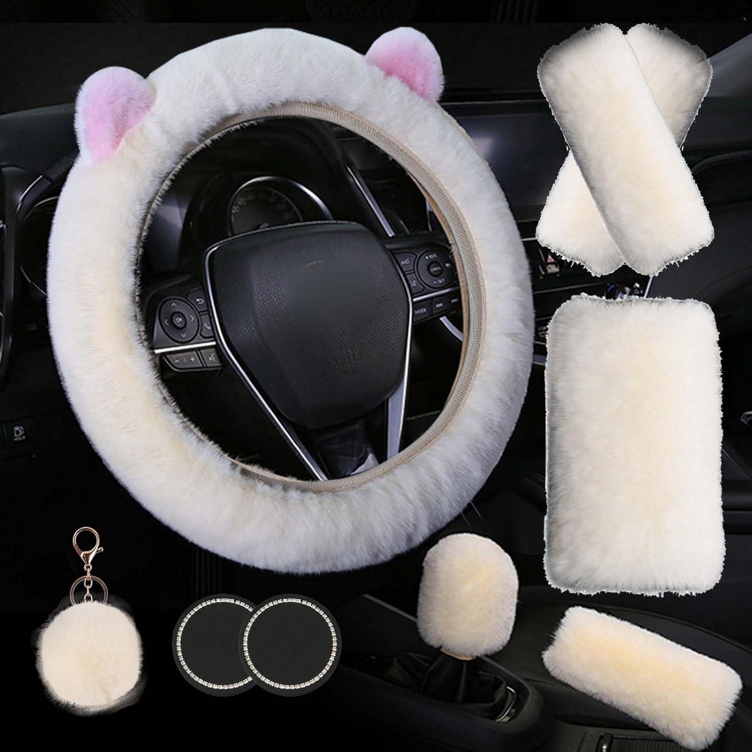 Cubierta de Volante Esponjosa LXPKKIG 38 cm Beige Accesorios Auto