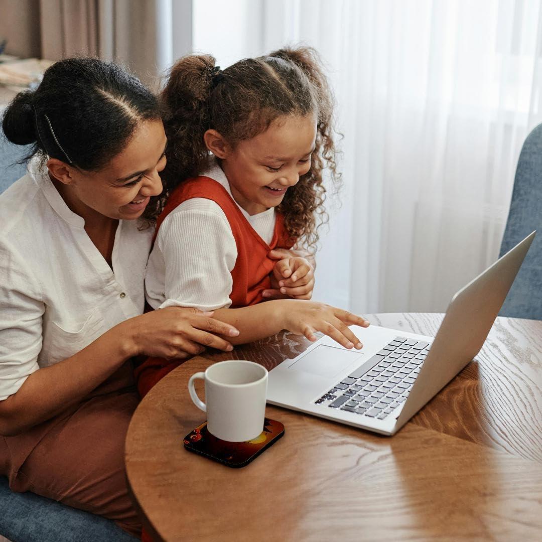 Juego de 4 Posavasos Suaves 3dRose Casa de Halloween