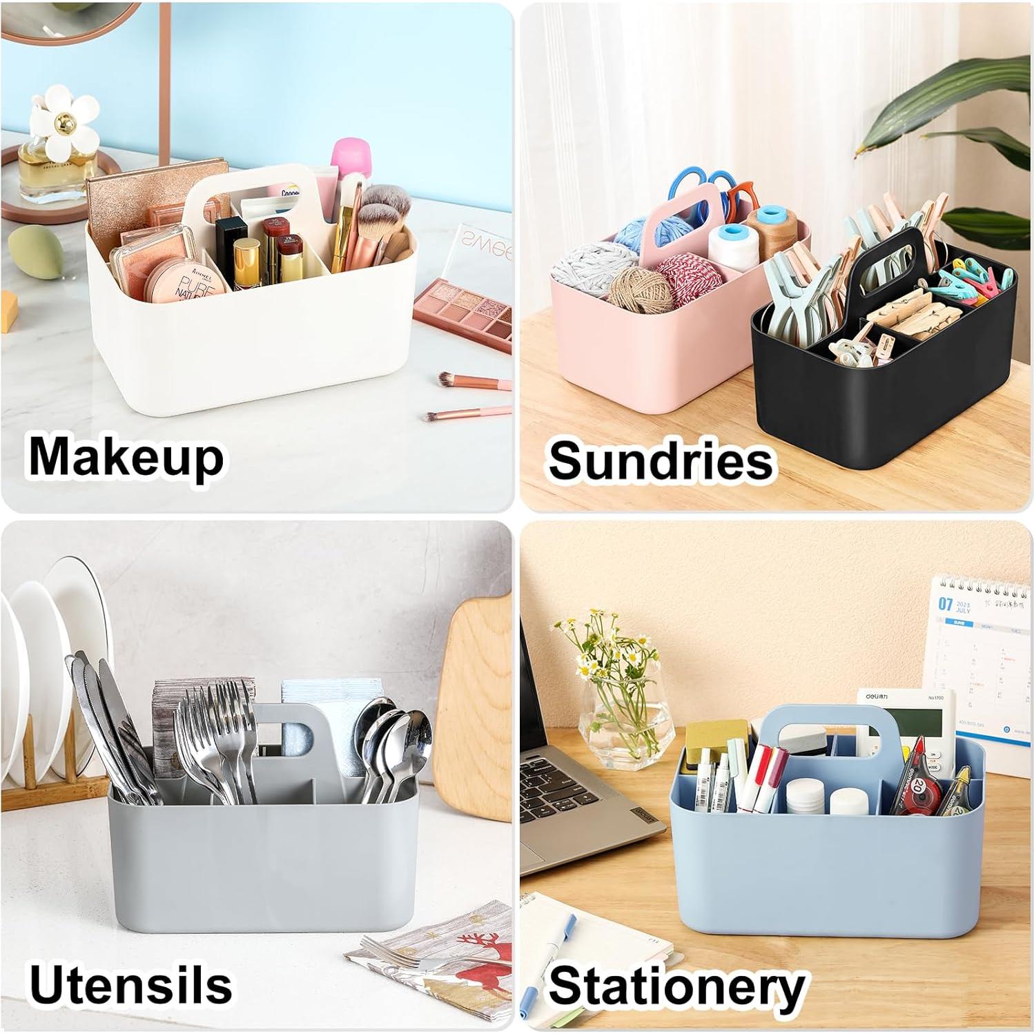 Organizador Caddy Multiusos AOZITA - Plástico Apilable Negro