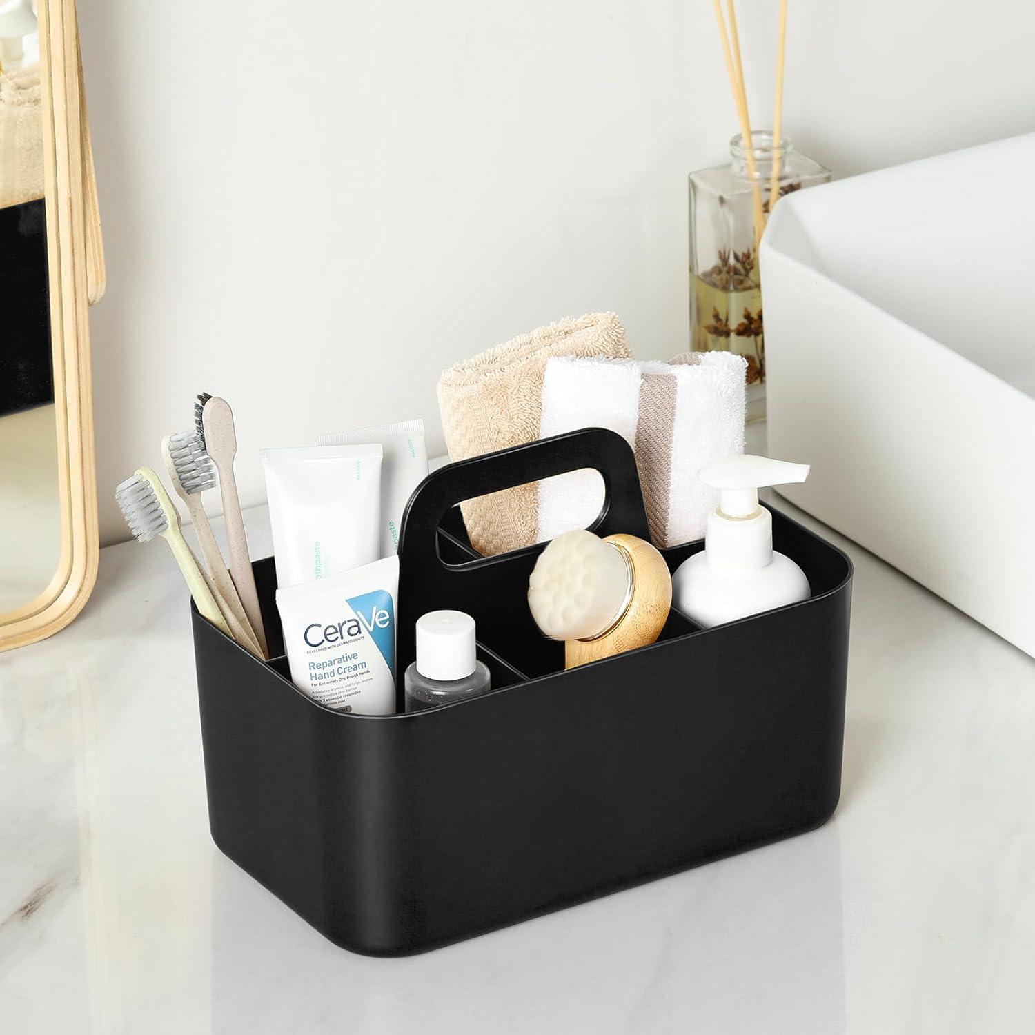 Organizador Caddy Multiusos AOZITA - Plástico Apilable Negro