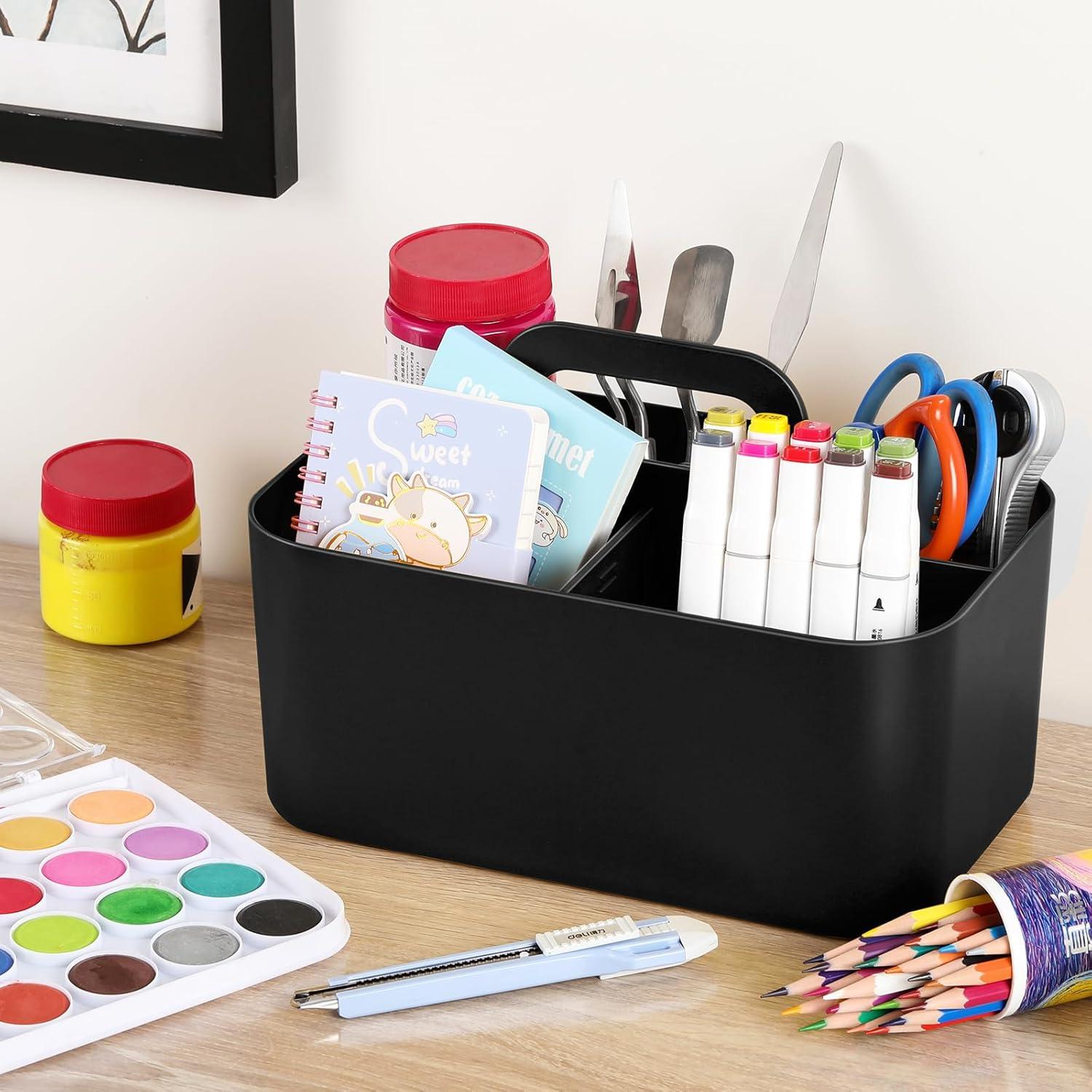 Organizador Caddy Multiusos AOZITA - Plástico Apilable Negro