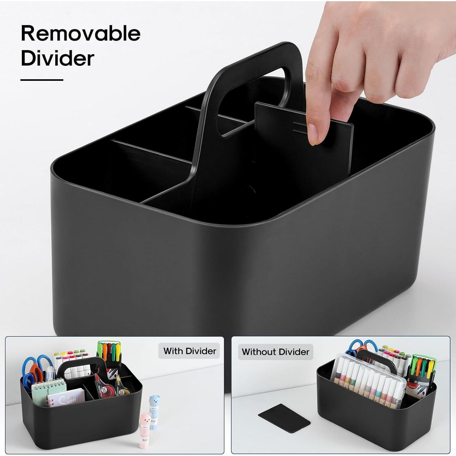 Organizador Caddy Multiusos AOZITA - Plástico Apilable Negro