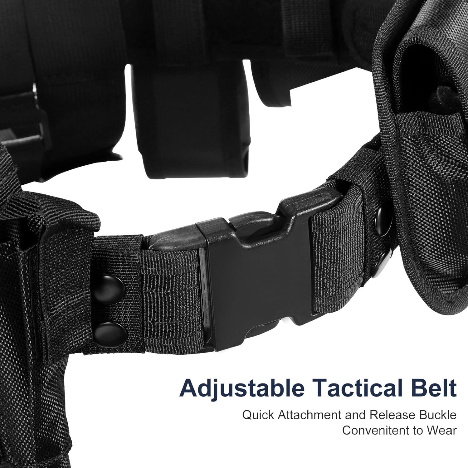 Cinturón Táctico Modular abcGoodefg 10 en 1 Negro 90-127 cm