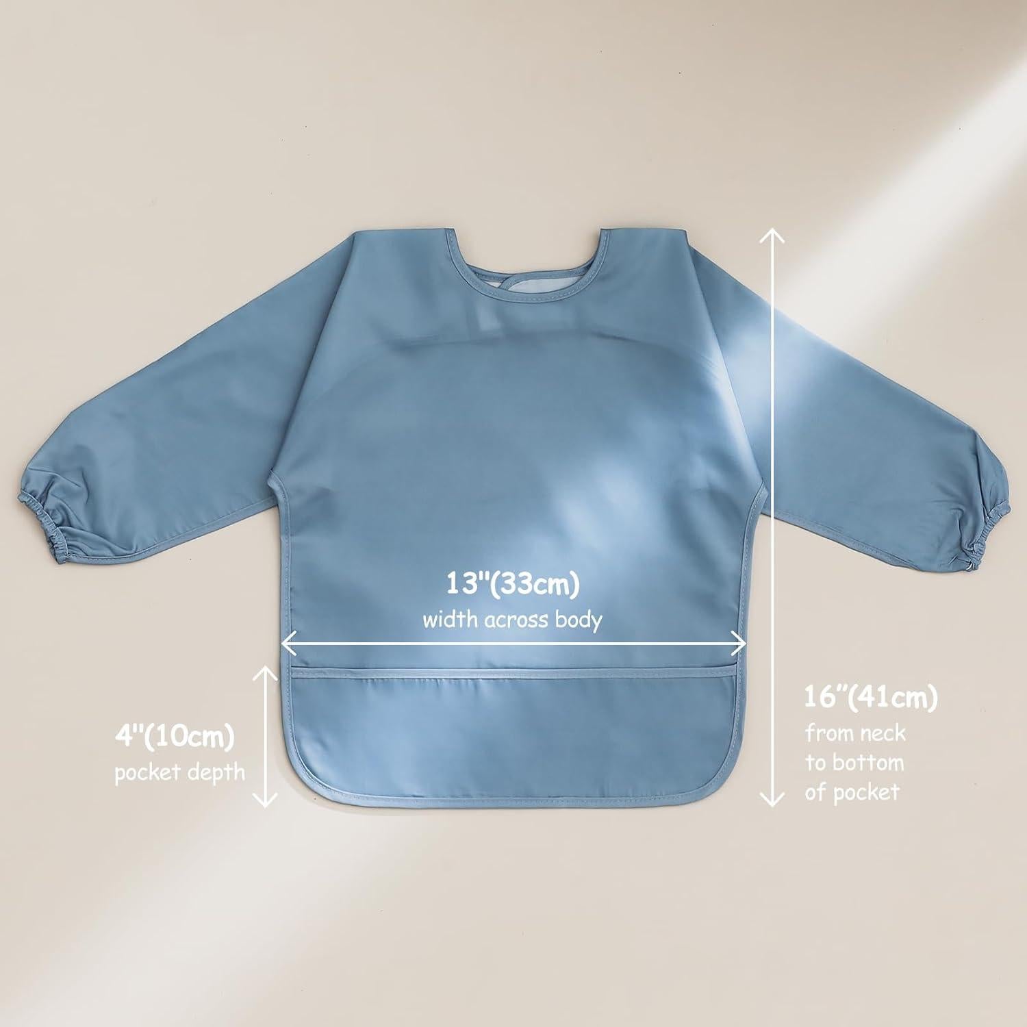 Paquete de 4 Baberos de Manga Larga Impermeables para Bebé 6-24 Meses