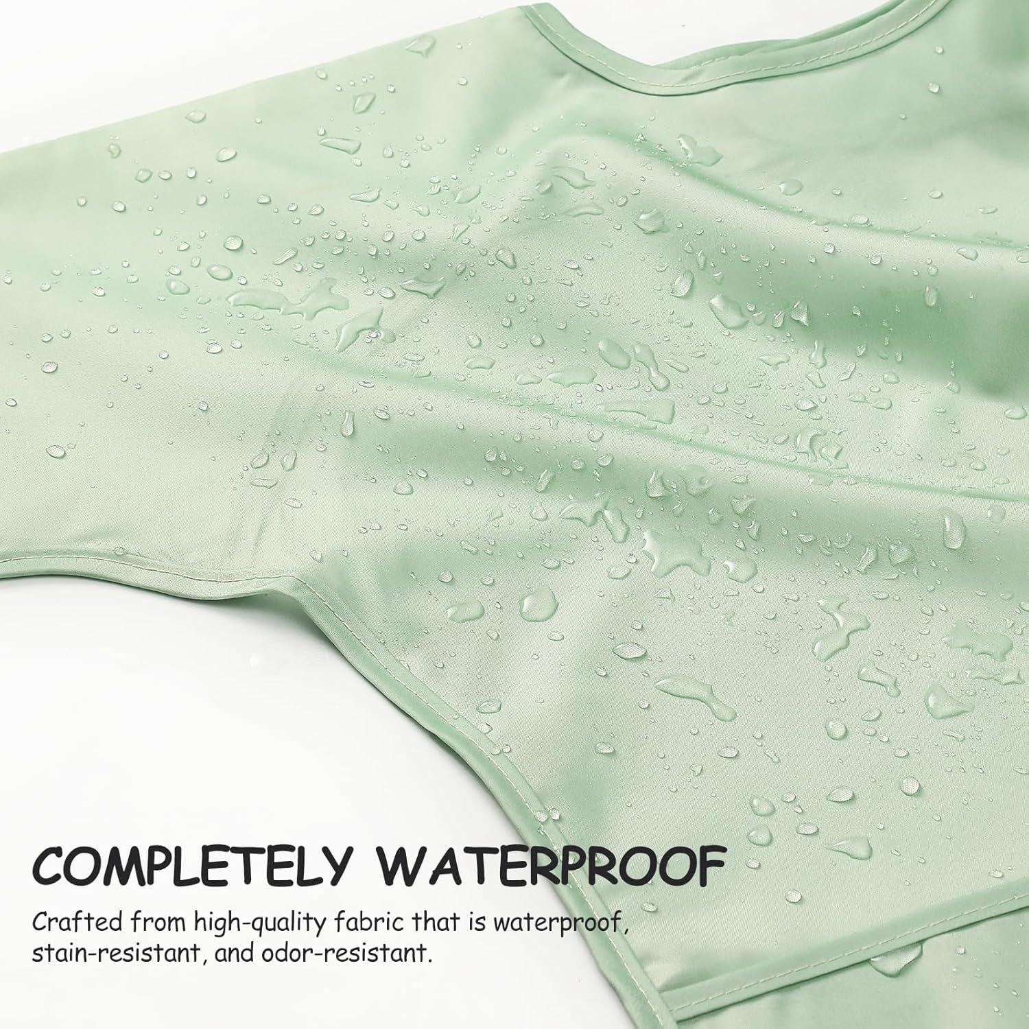 Paquete de 4 Baberos de Manga Larga Impermeables para Bebé 6-24 Meses