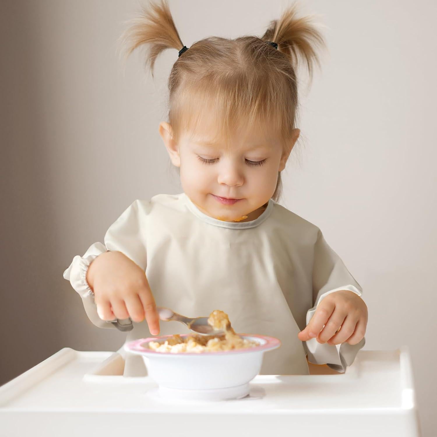 Paquete de 4 Baberos de Manga Larga Impermeables para Bebé 6-24 Meses