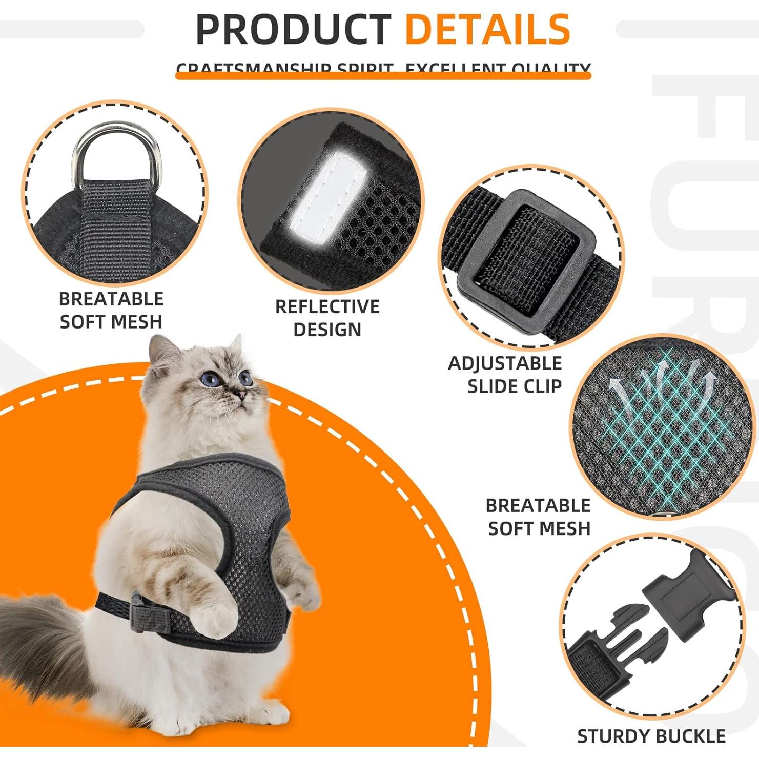 Arnés y Correa para Gatos Furrigo AirTag Ajustable Impermeable