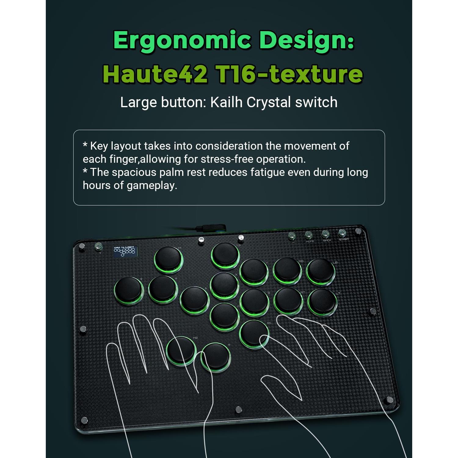 Controlador de Arcade JZW-Shop T16 Textura Negro - Turbo, RGB