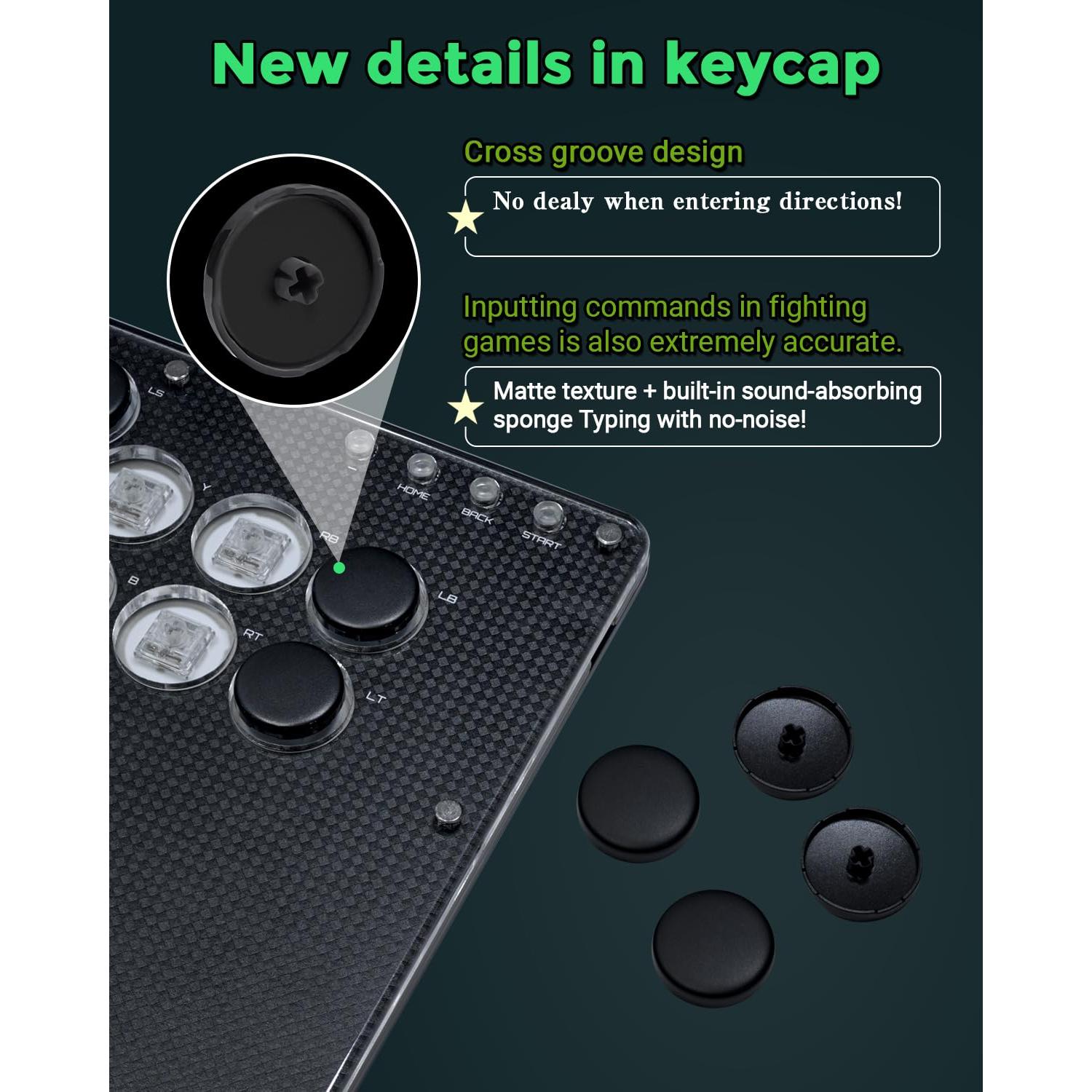 Controlador de Arcade JZW-Shop T16 Textura Negro - Turbo, RGB