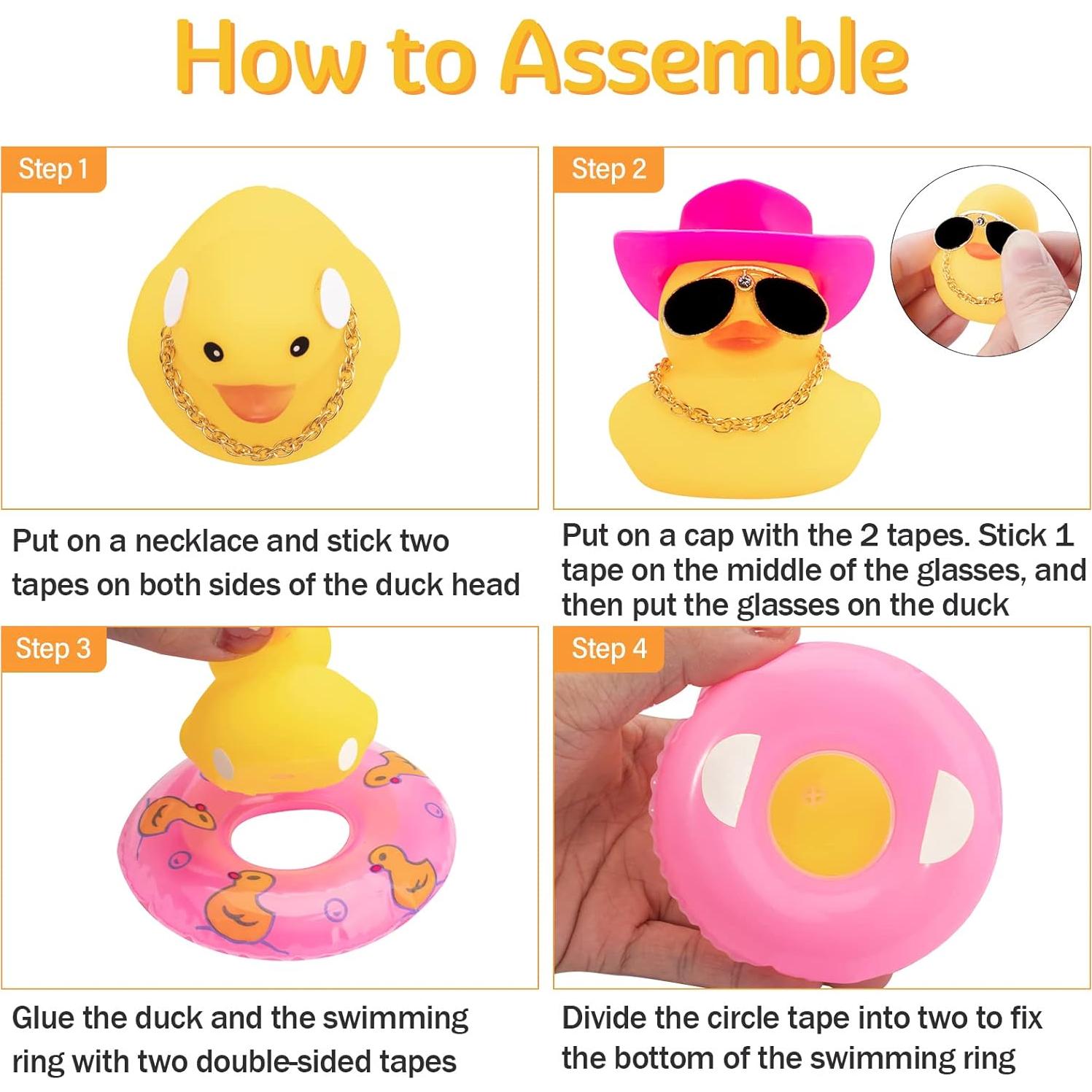 Accesorios de Coche Patos de Goma Rosa Wonuu - Decoración Divertida
