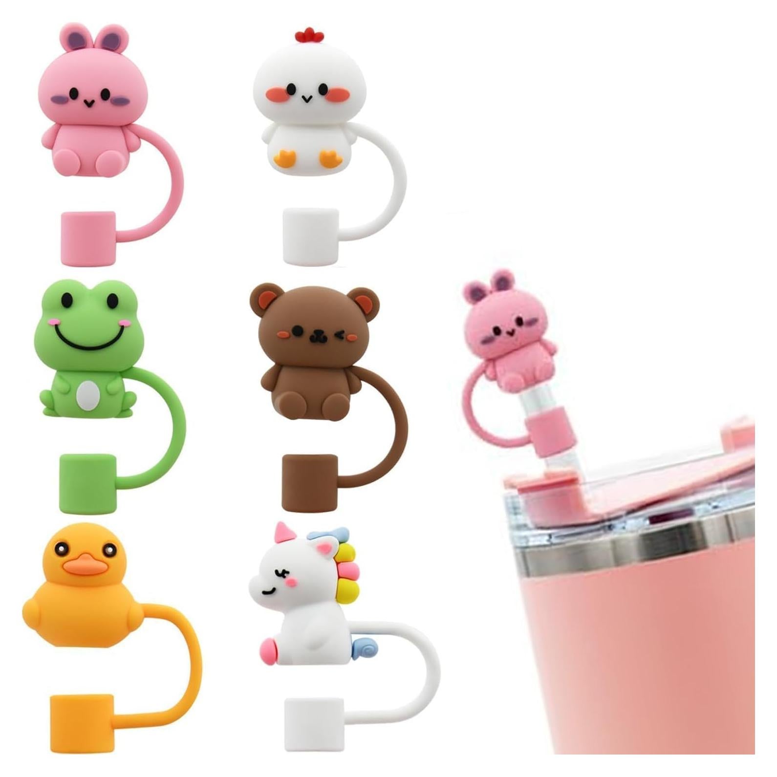 Cubiertas de Popote de Silicona Haungry 6 Piezas para Taza Stanley