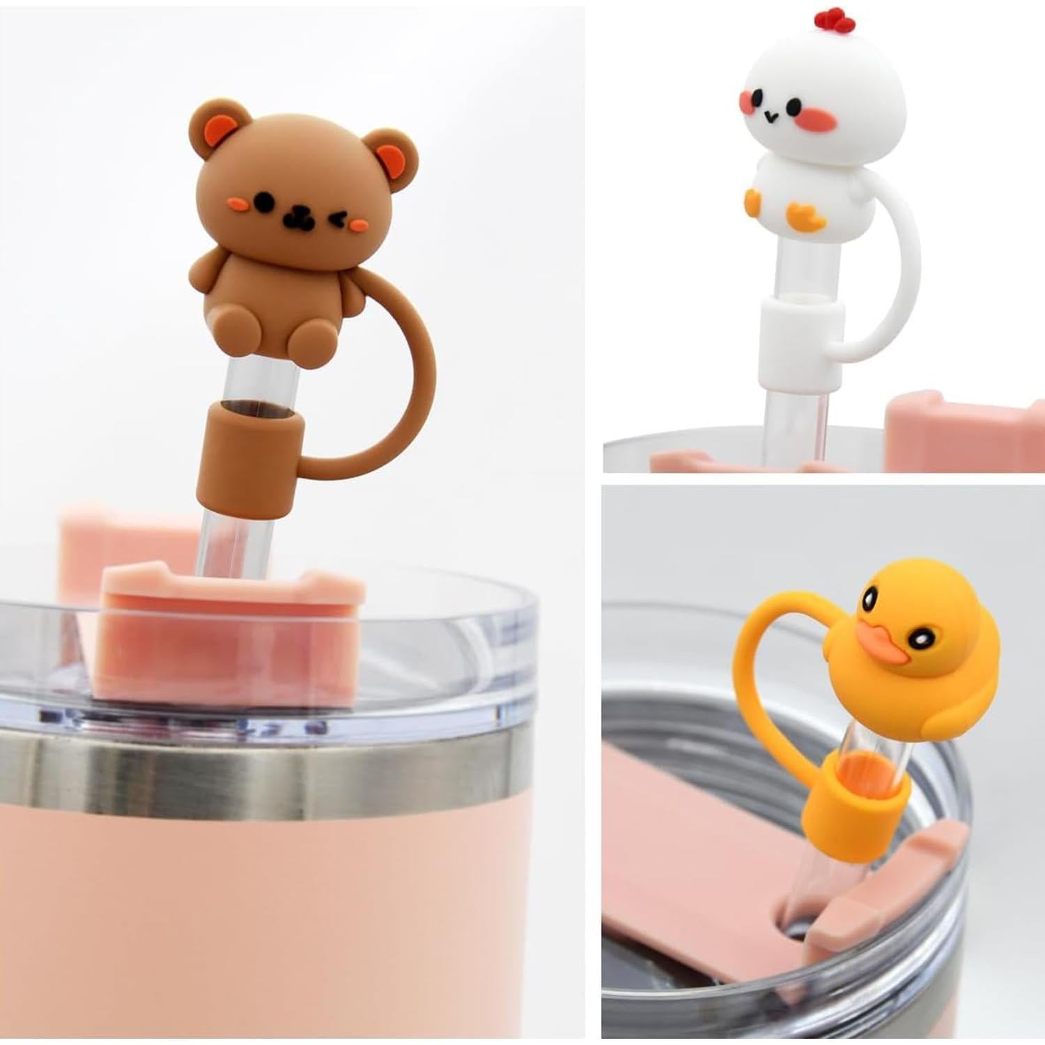 Cubiertas de Popote de Silicona Haungry 6 Piezas para Taza Stanley