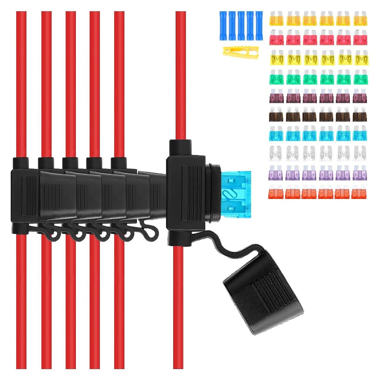 Kit de Soportes de Fusibles Inline 12AWG MKBKLLJY 6 Piezas