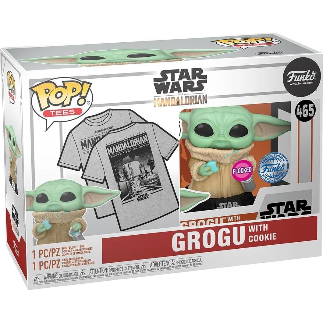 Set Funko Pop! & Tee The Mandalorian Grogu Galletas L