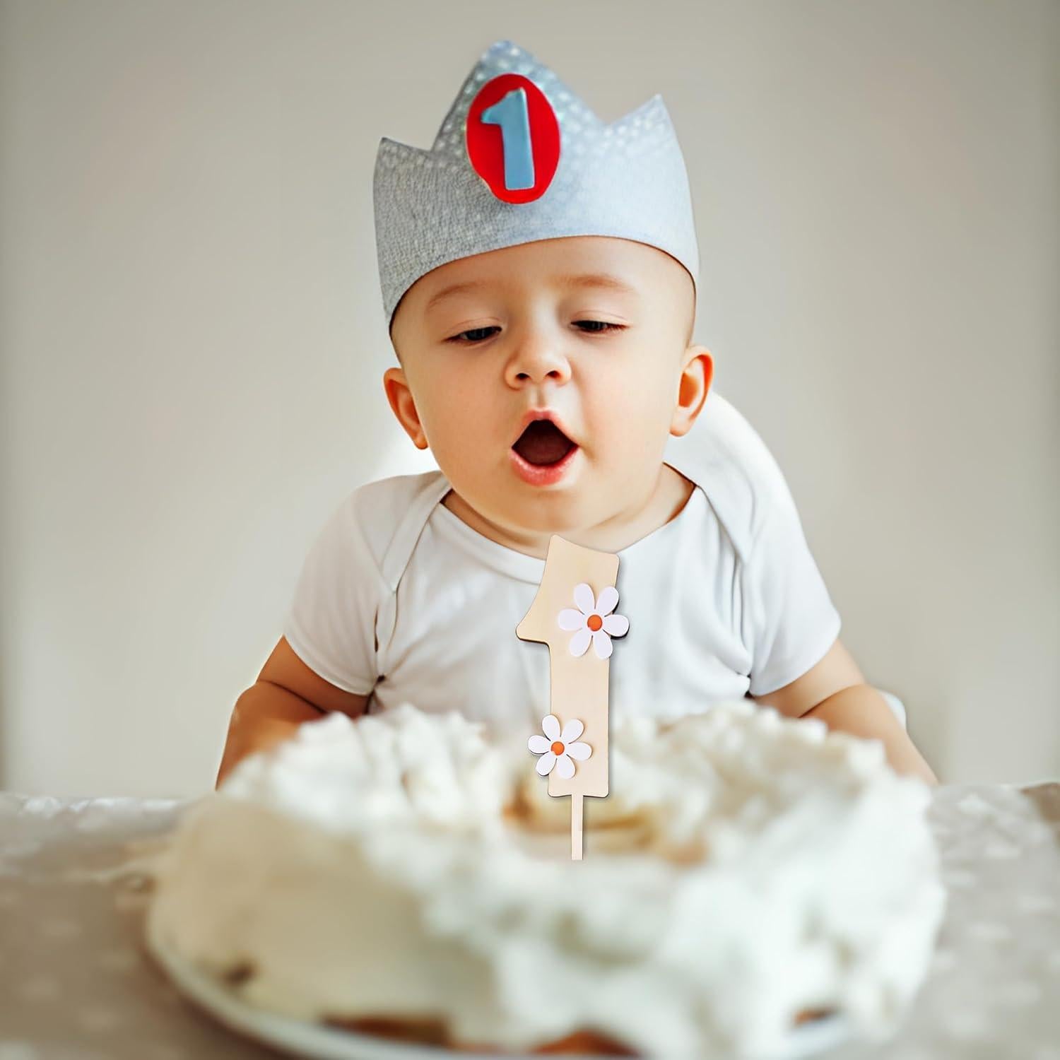 One Daisy Cake Topper - 1st Birthday Girl Decoration, Wooden Daisy Topper, Groovy One Decorations, Wildflower Topper (1st birthday)