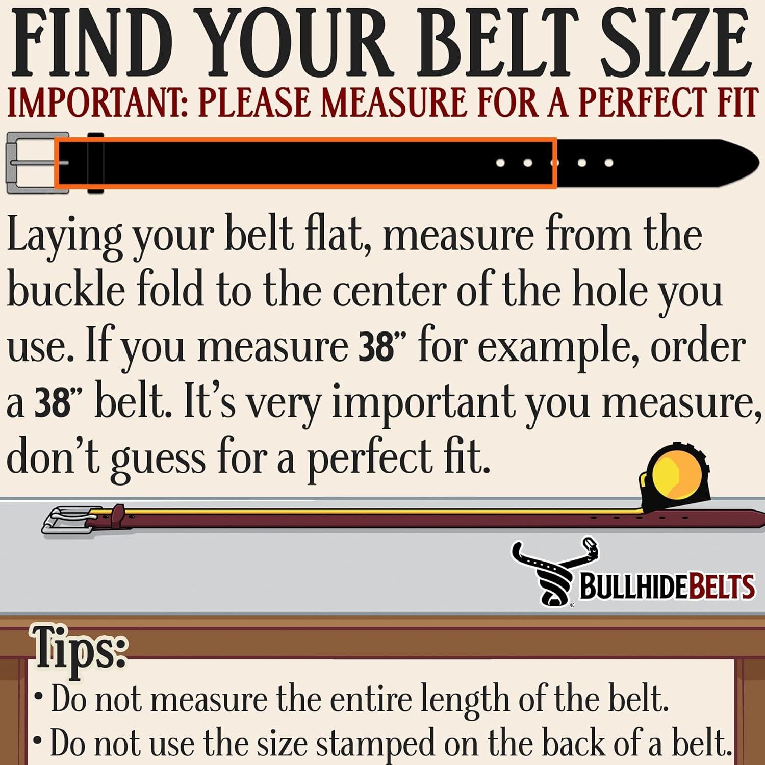 Cinturón Bullhide de cuero para hombres 1.5" ancho resistente