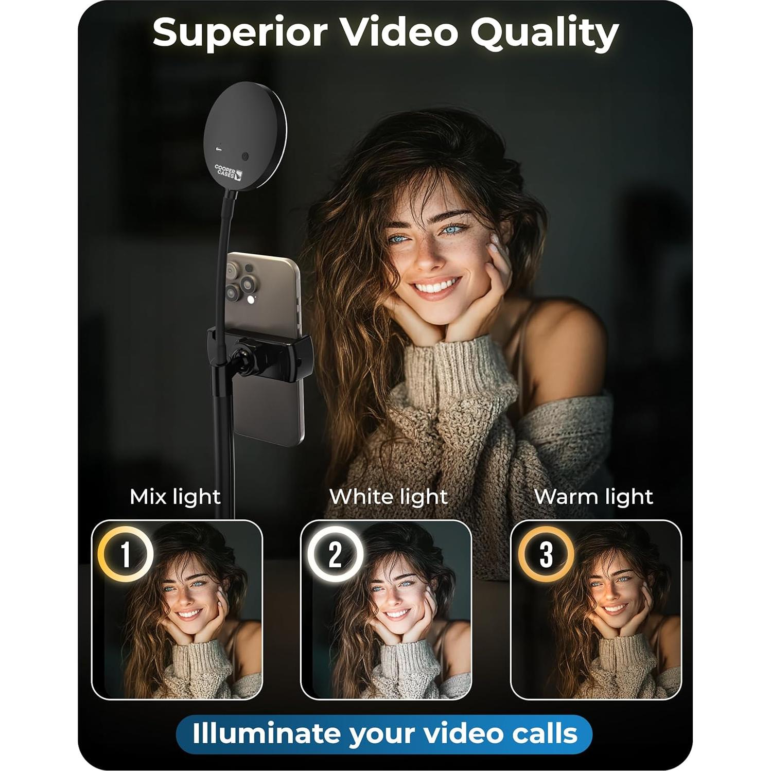 Soporte para Teléfono con Luz LED ChatStand Halo 9-14"