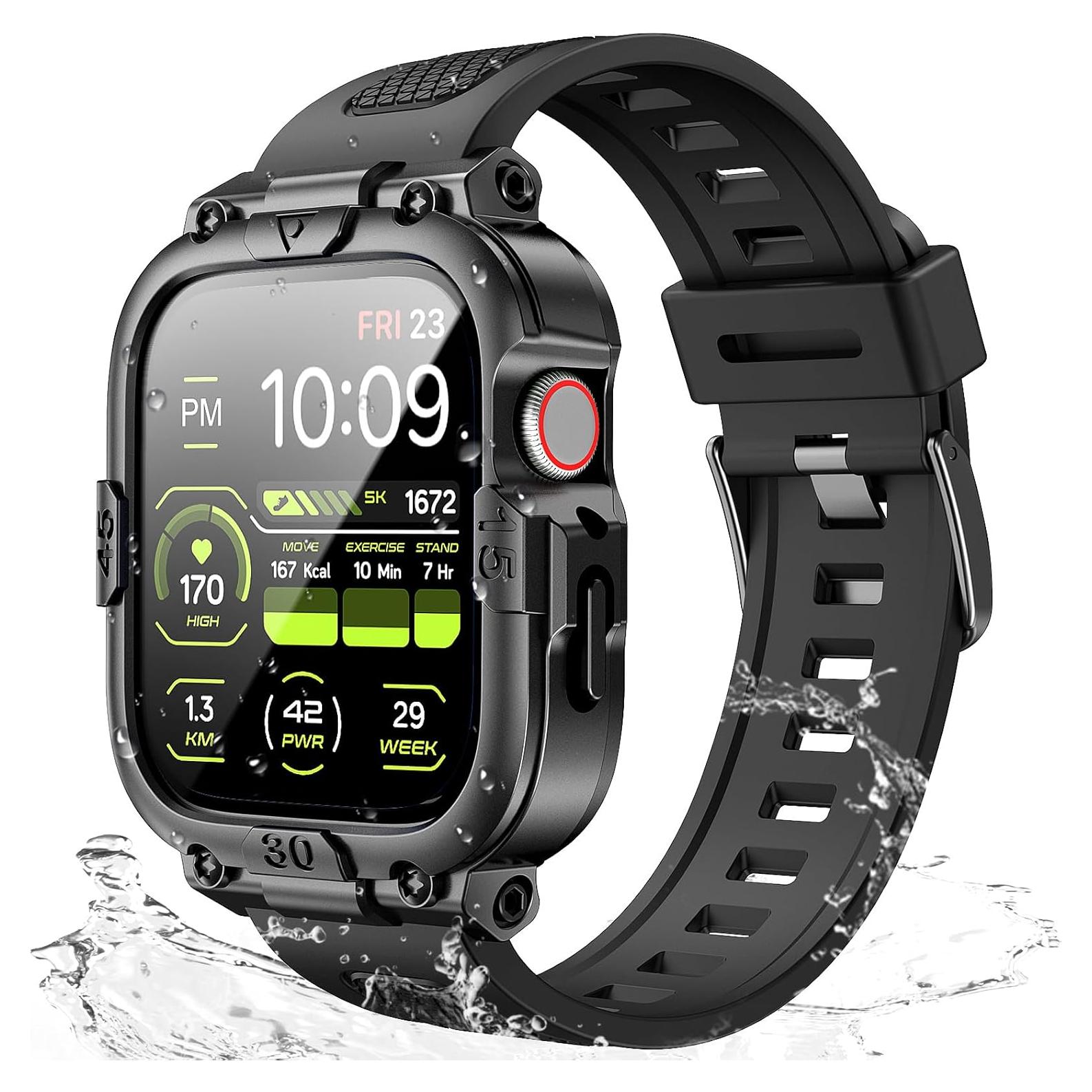 Funda Impermeable Dsytom para Apple Watch 40mm Negra con Protector