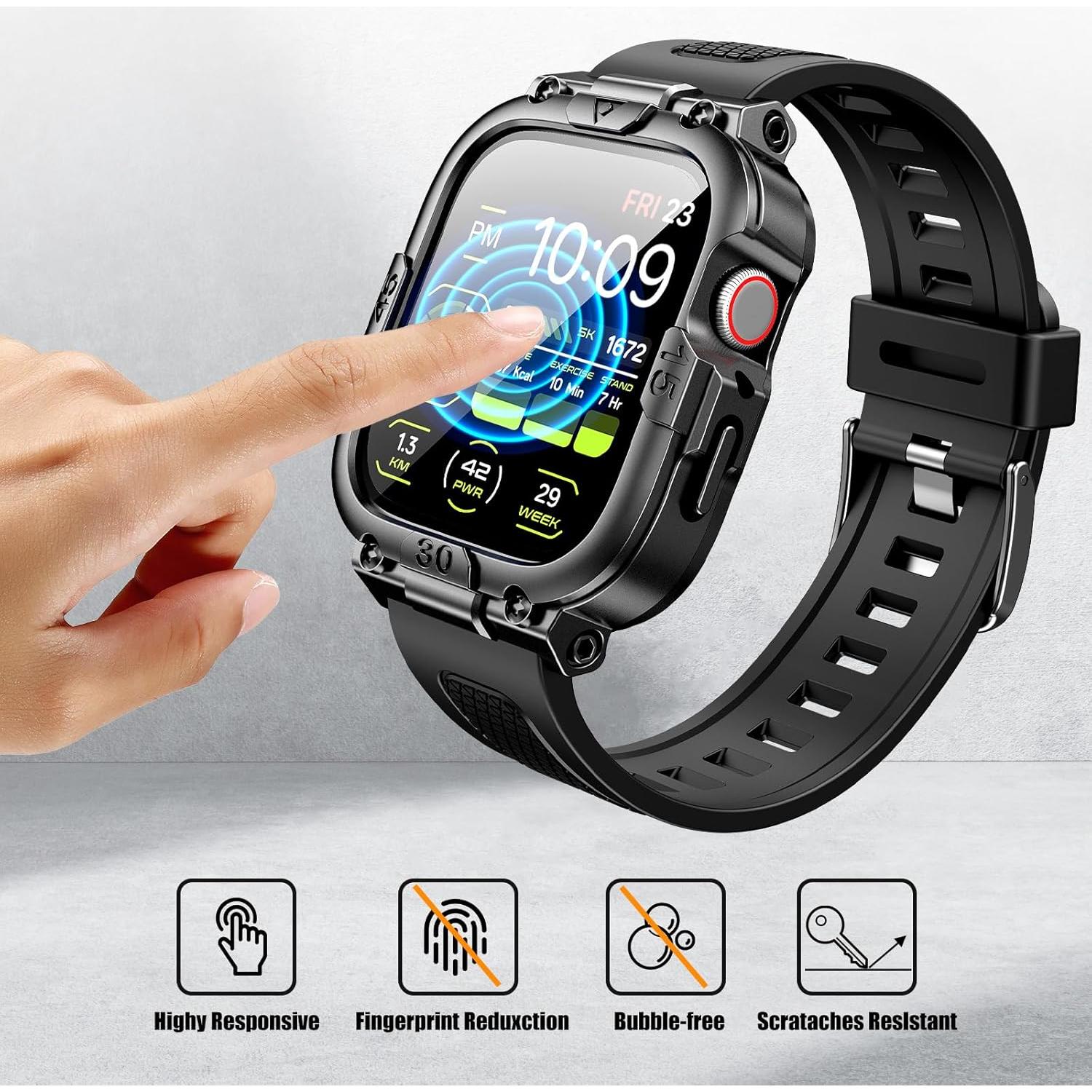 Funda Impermeable Dsytom para Apple Watch 40mm Negra con Protector