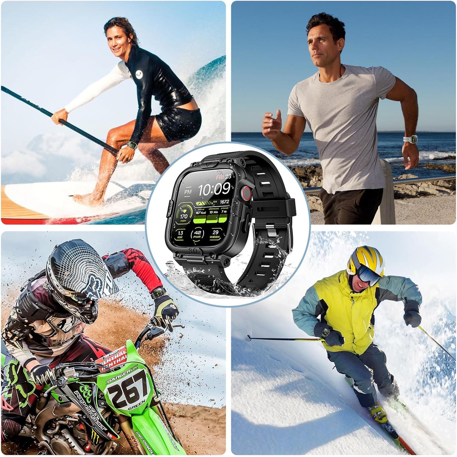 Funda Impermeable Dsytom para Apple Watch 40mm Negra con Protector