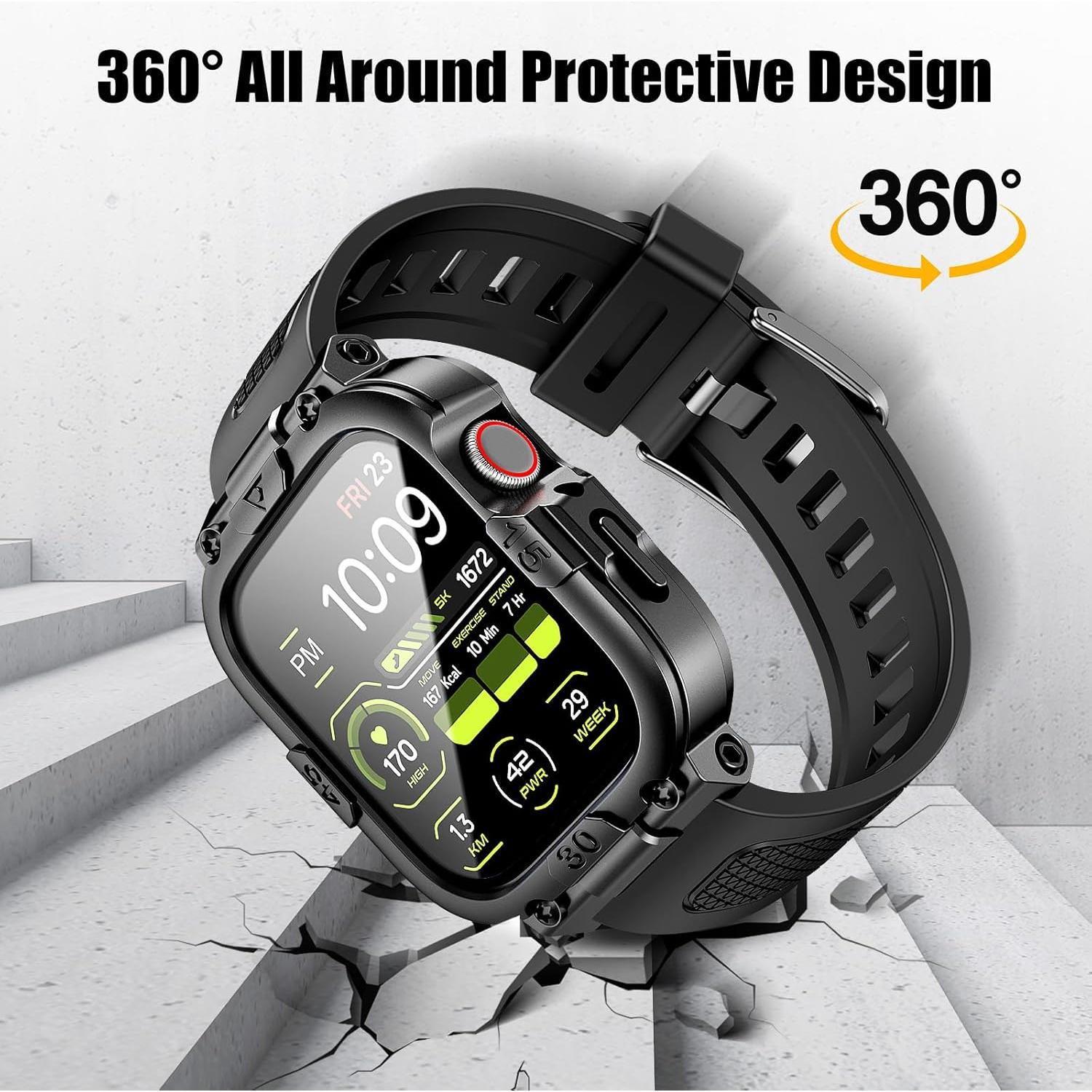 Funda Impermeable Dsytom para Apple Watch 40mm Negra con Protector