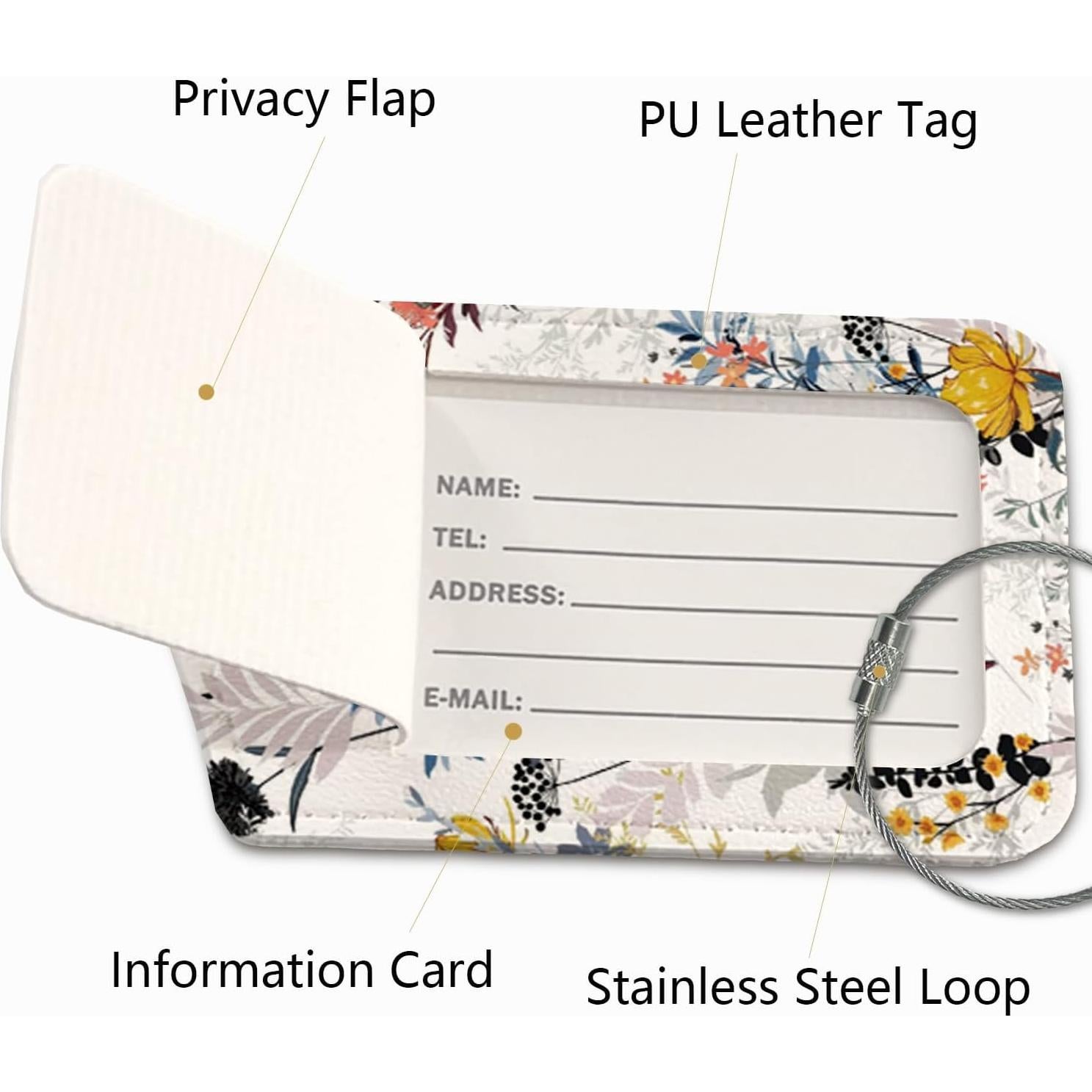 Etiquetas de Equipaje ZFQ Retro Vintage - Paquete de 2, 40.8g